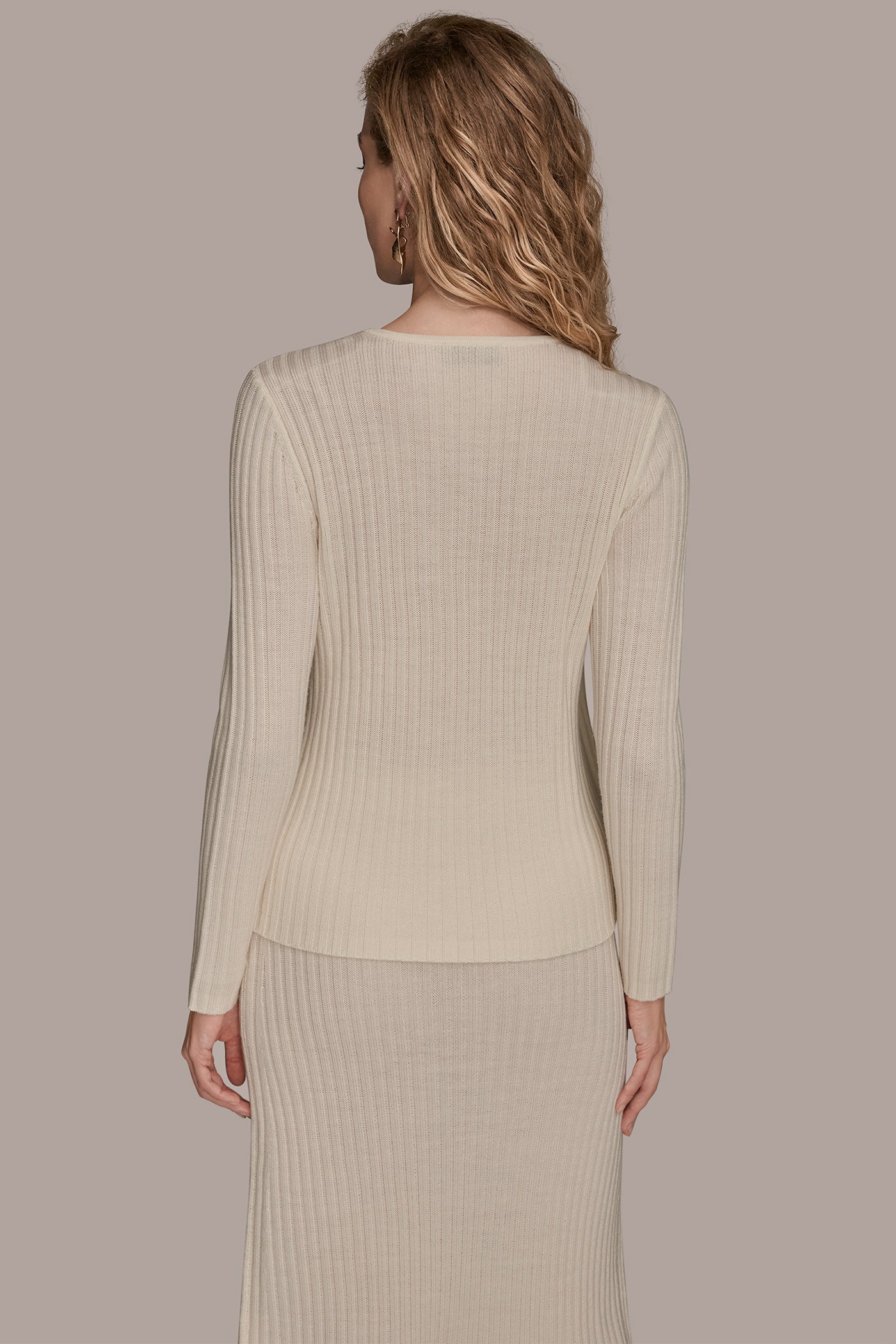 LONG-SLEEVE WRAP V-NECK SWEATER - VXVOV
