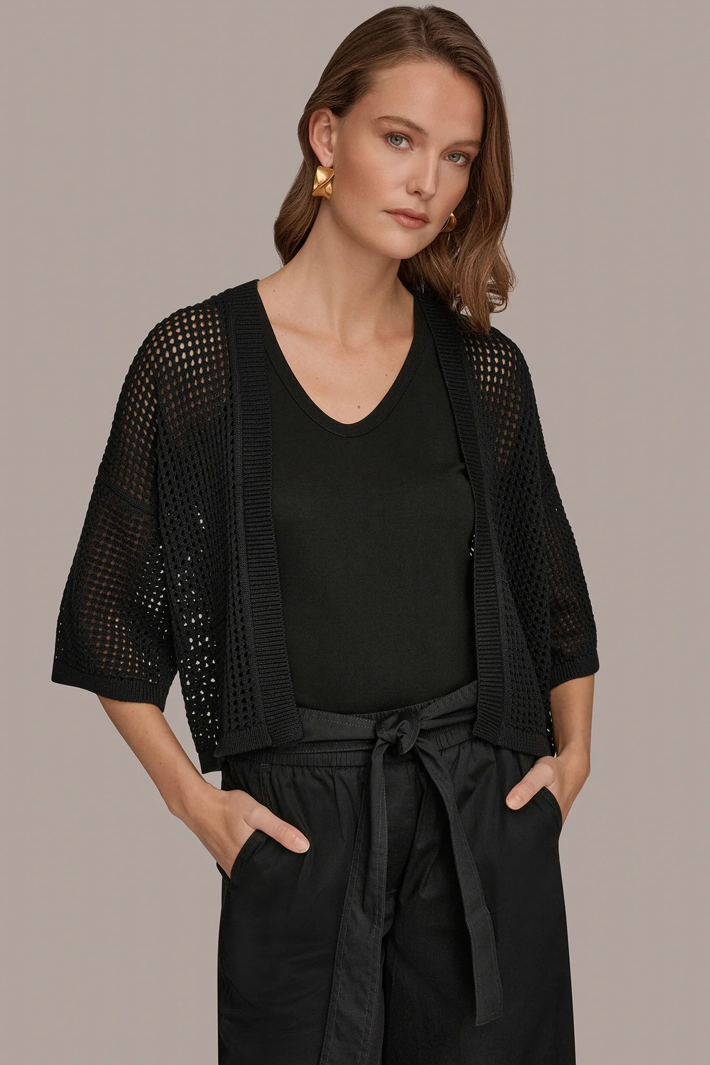 COTTON OPEN STITCH CARDIGAN - VXVOV
