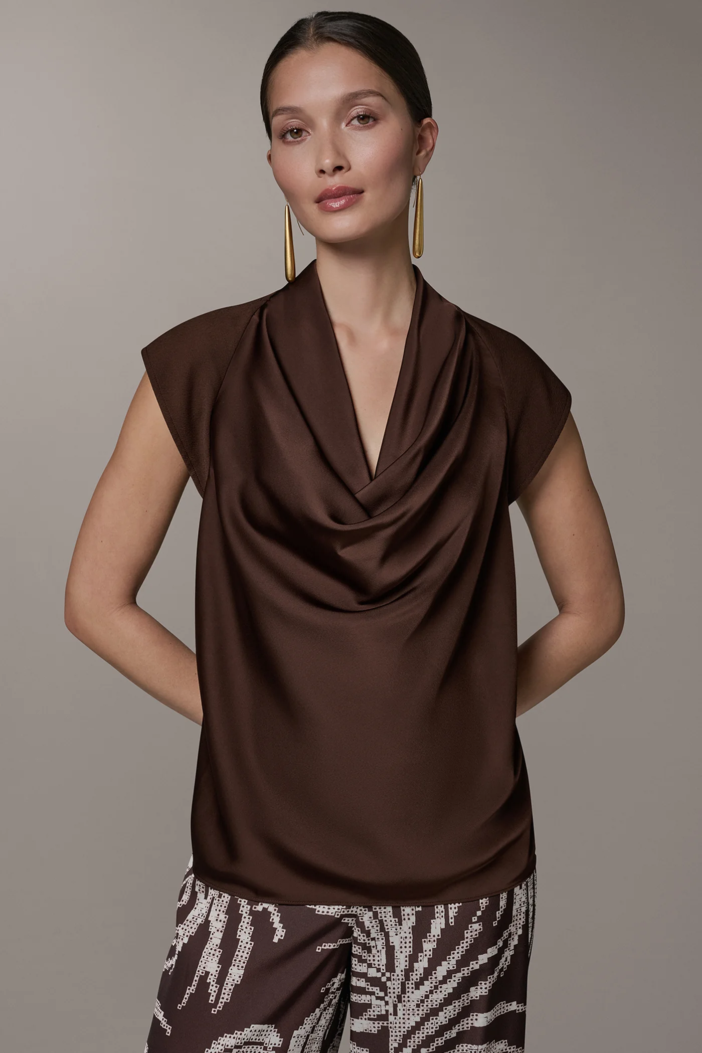 CAP SLEEVE MIXED MEDIA TOP - VXVOV