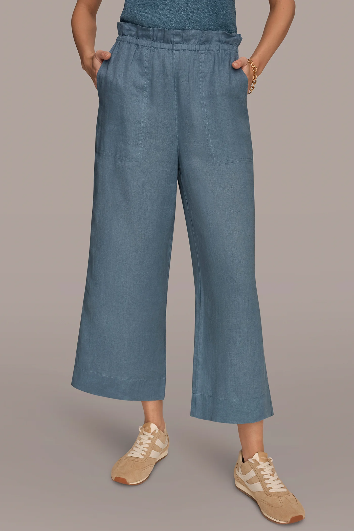 LINEN EXTRA HIGH-RISE PAPERBAG PANT - VXVOV