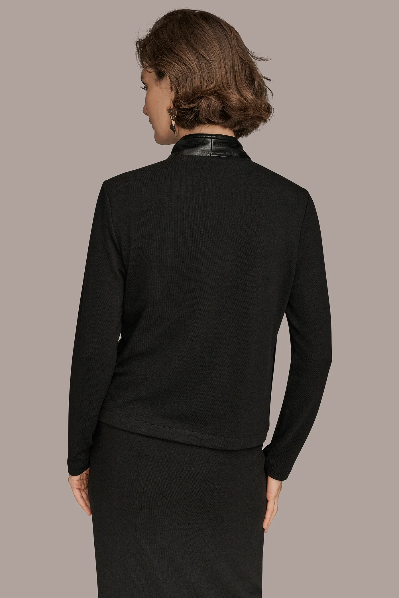 FAUX-LEATHER OPEN-FRONT JACKET - VXVOV