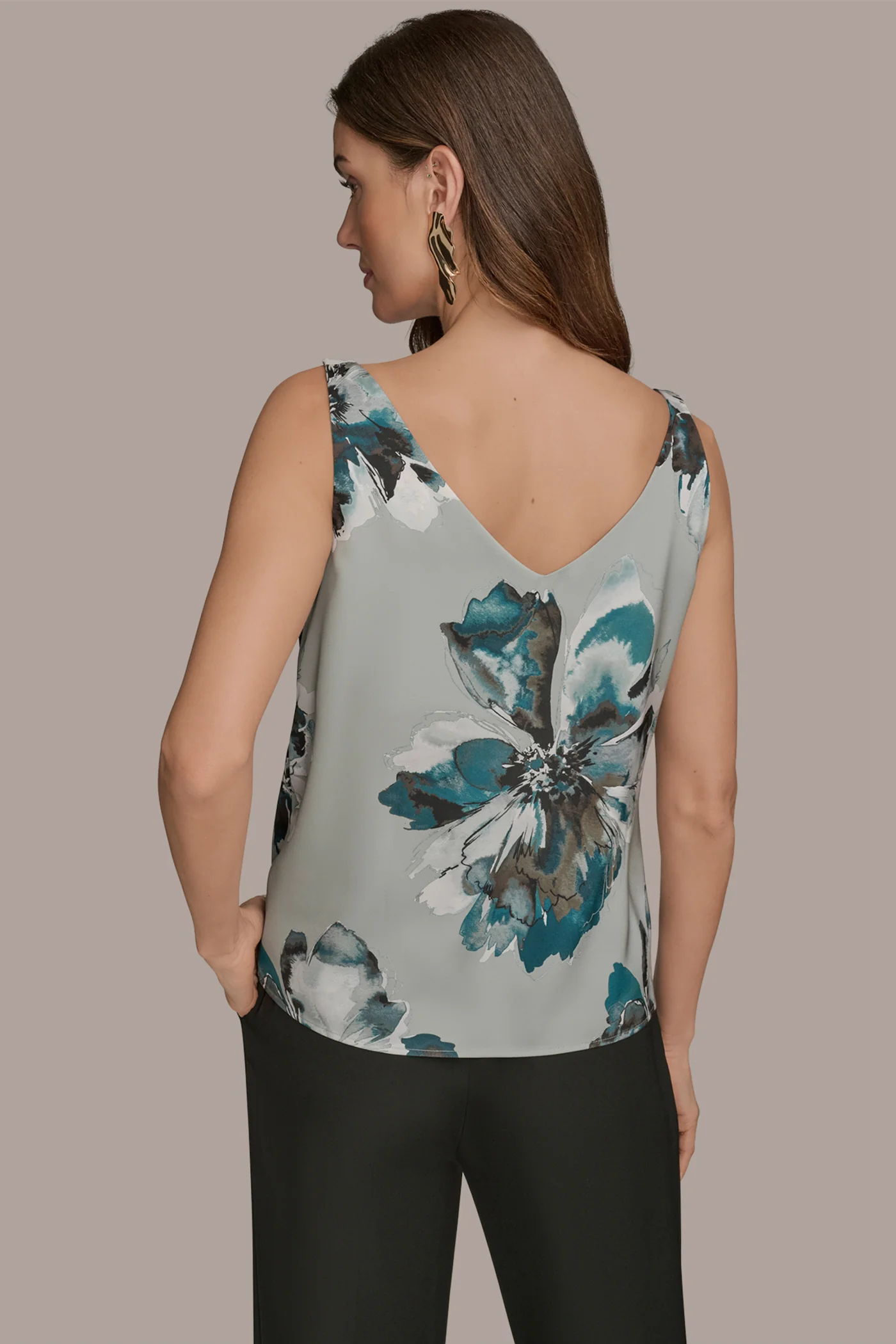 FLORAL COWL NECK CAMI - VXVOV