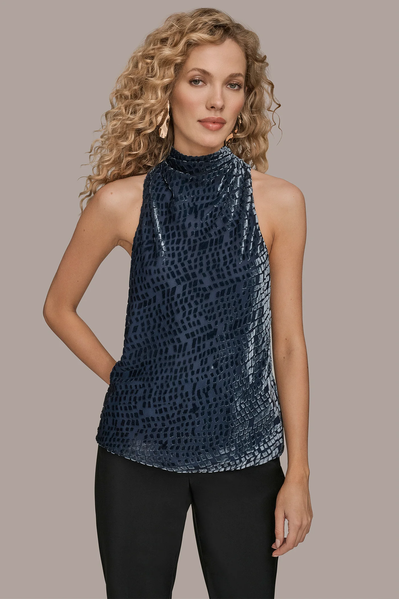 HIGH-NECK BURNOUT TOP - VXVOV