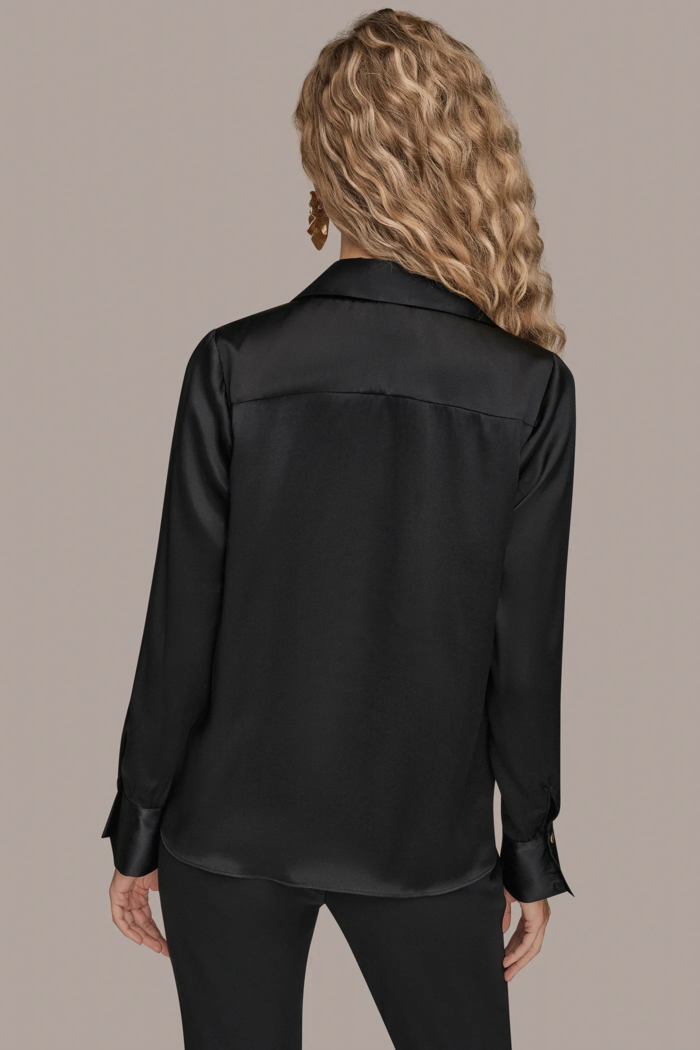 STRETCH SILK-SATIN SHIRT - VXVOV