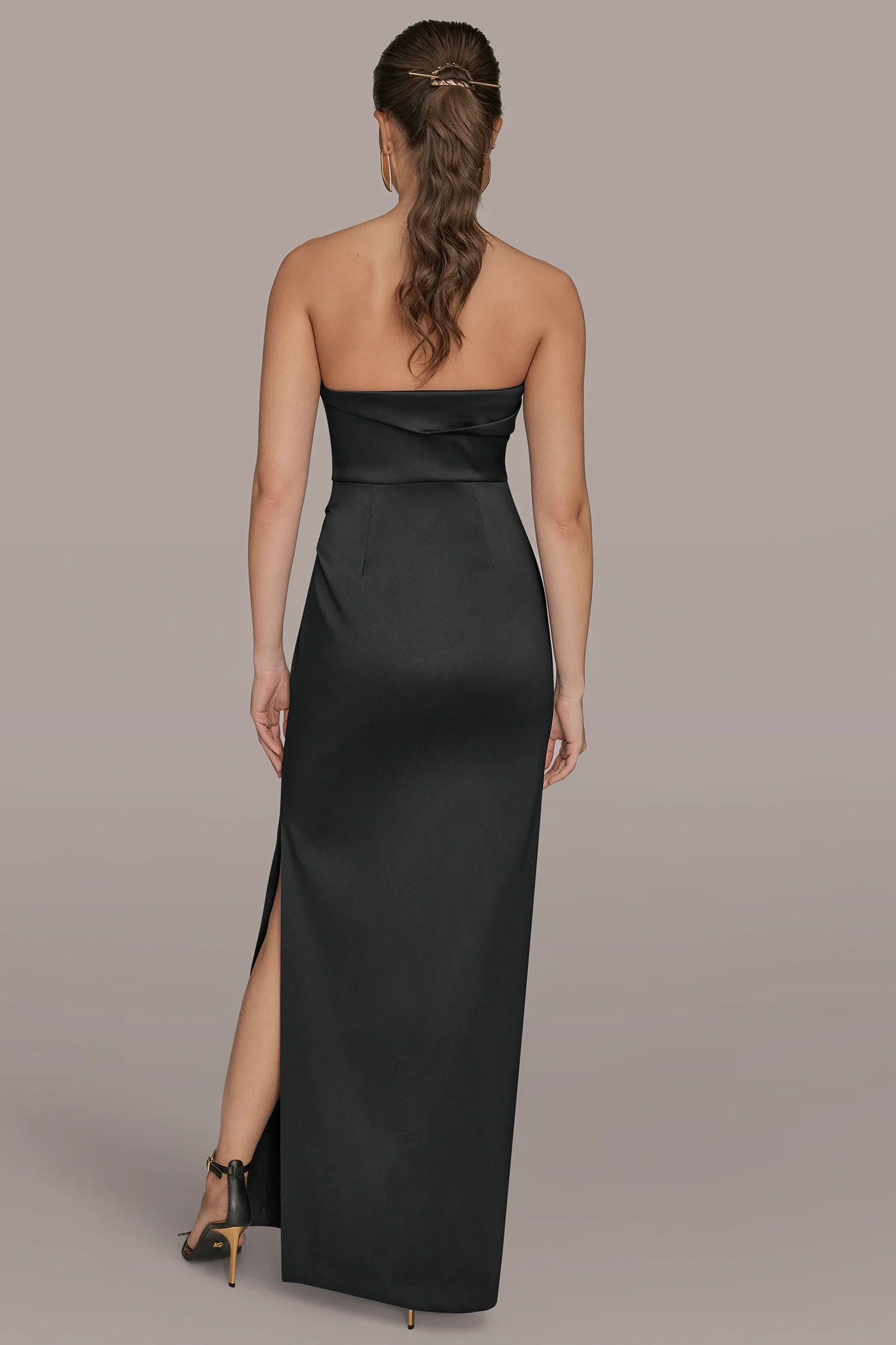 MIKADO STRAPLESS HIGH-SPLIT GOWN - VXVOV