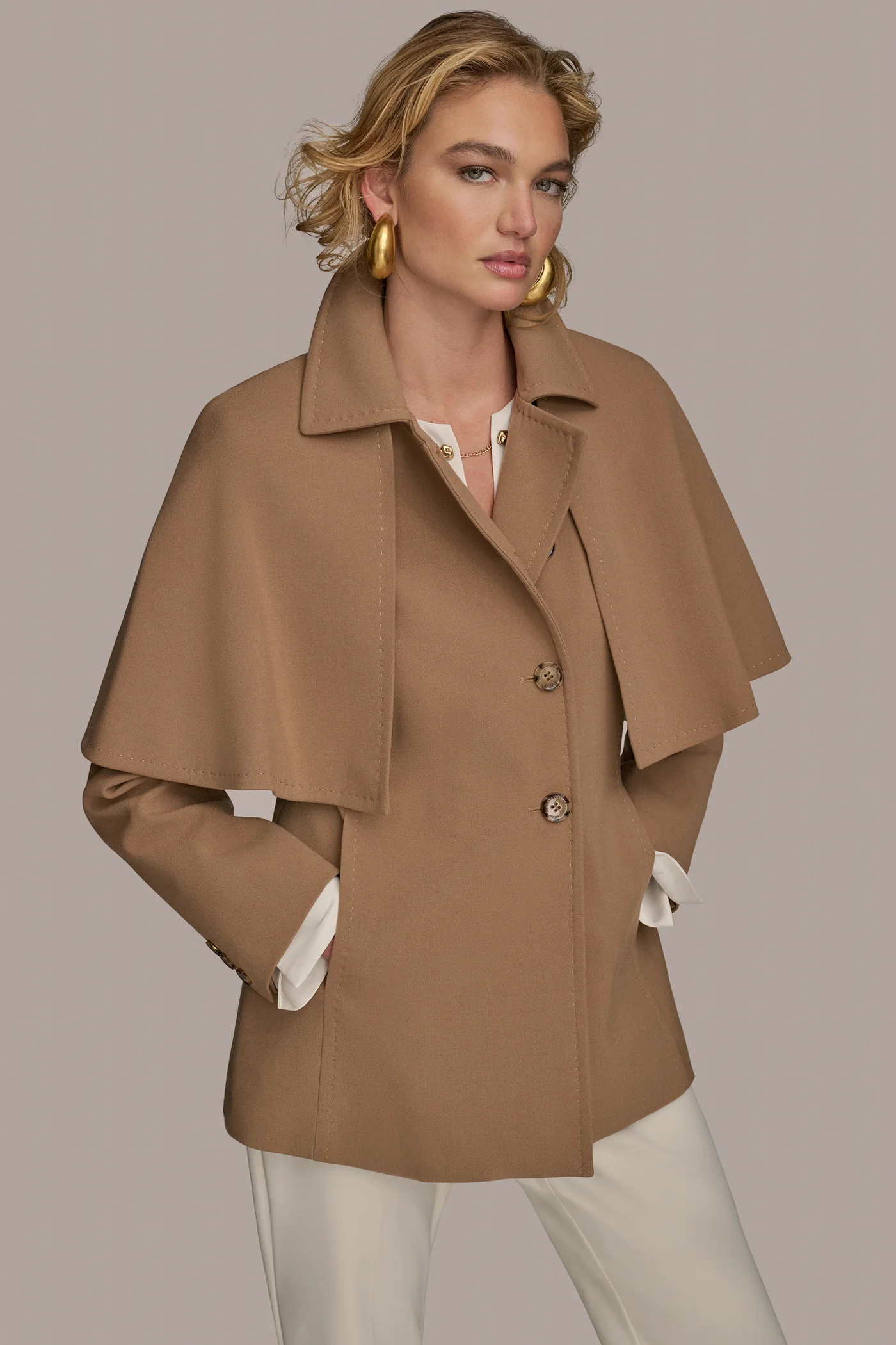 WATER REPELLENT CREPE CAPELET - VXVOV