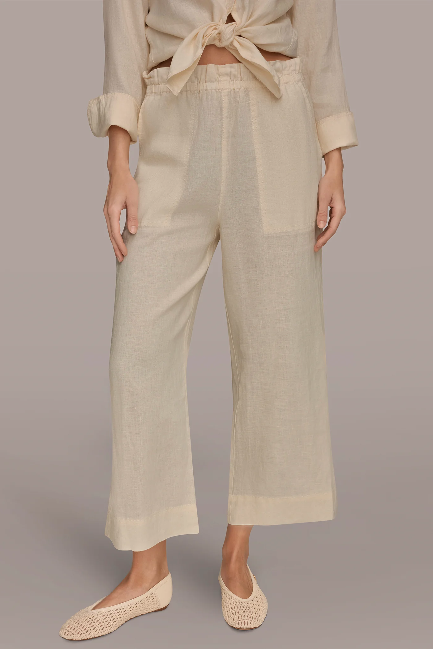 LINEN EXTRA HIGH-RISE PAPERBAG PANT - VXVOV