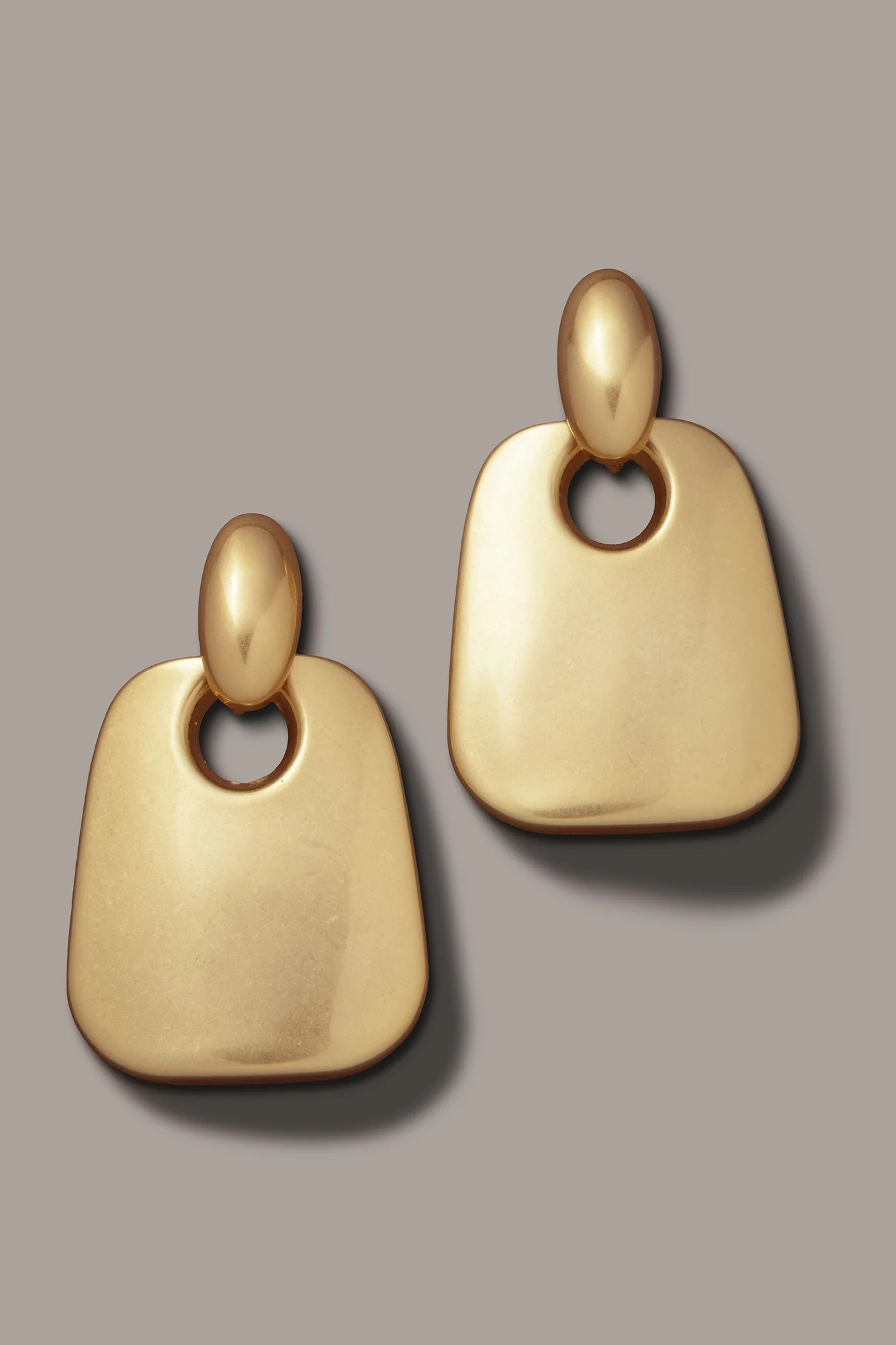 OVERSIZED DOOR KNOCKER WORN GOLD EARRING - VXVOV