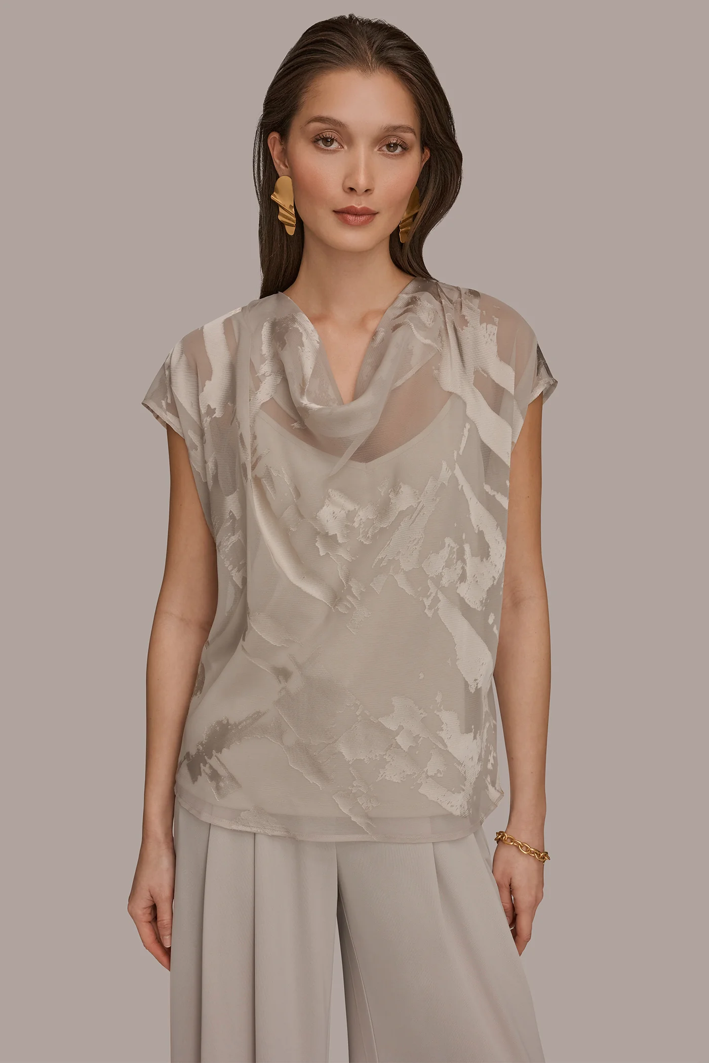 SATIN ABSTRACT BURNOUT TOP - VXVOV