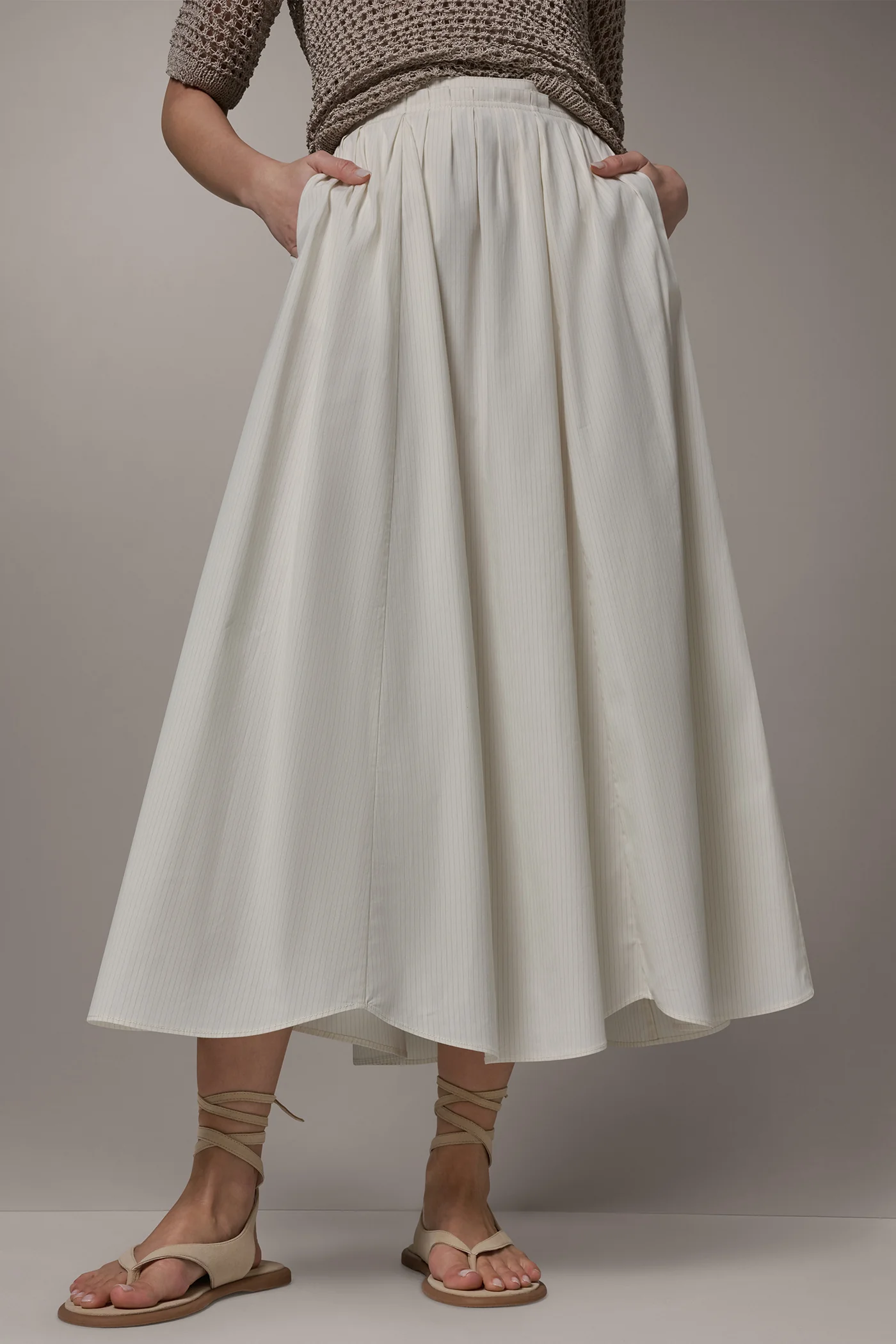 STRIPE PLEATED SKIRT - VXVOV