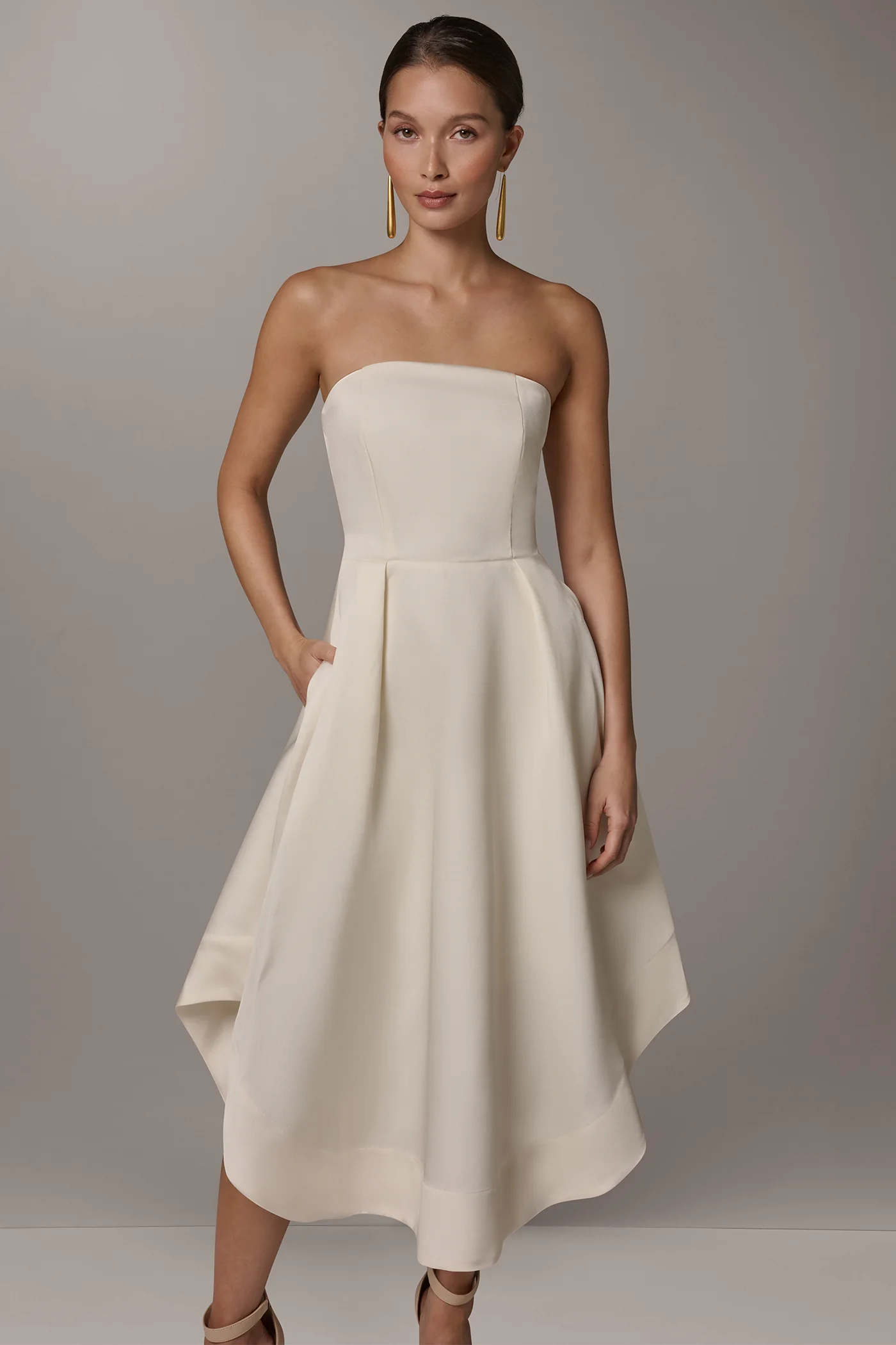 MIKADO STRAPLESS MIDI GOWN - VXVOV