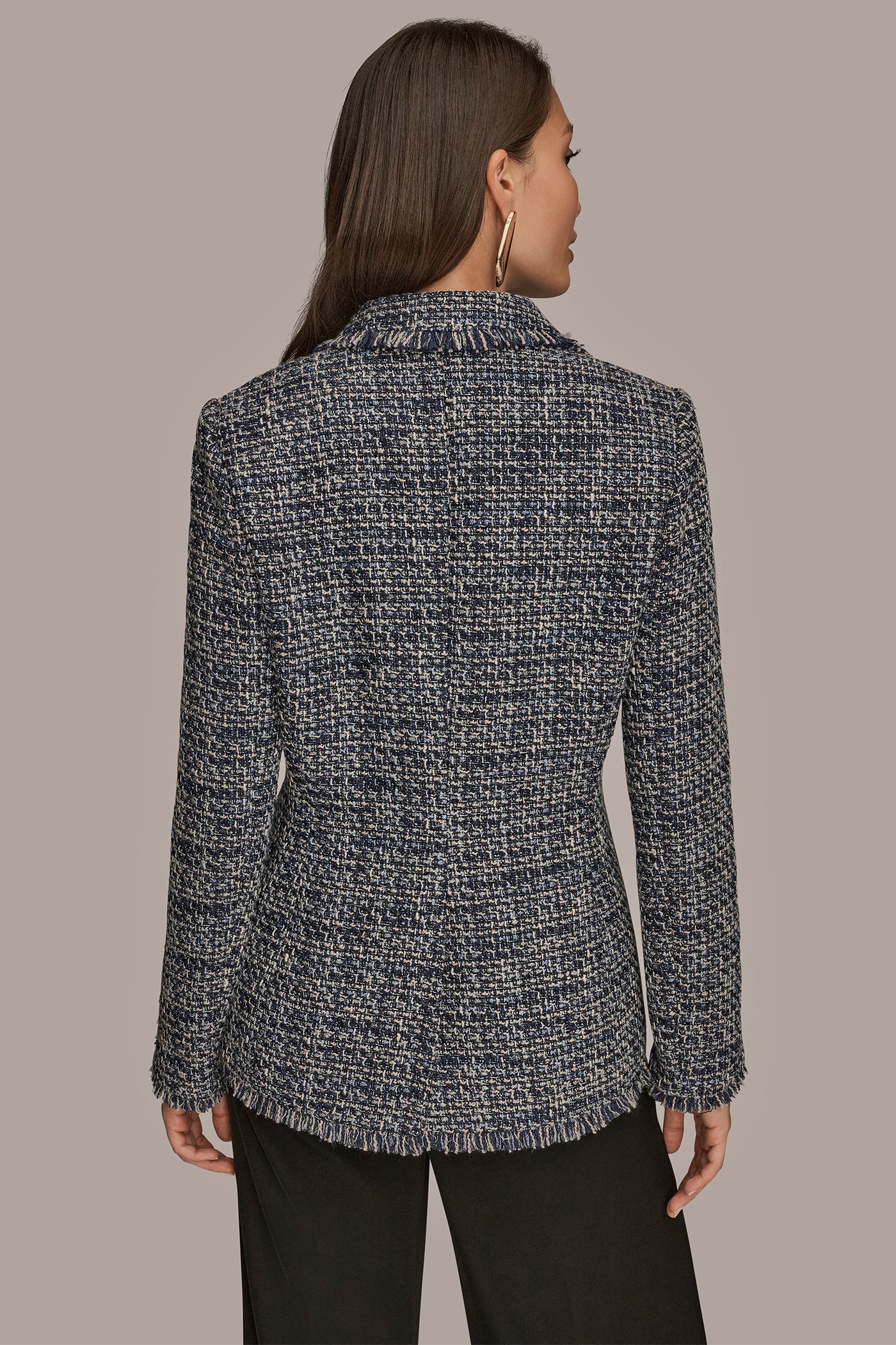 ONE-BUTTON TWEED BLAZER - VXVOV