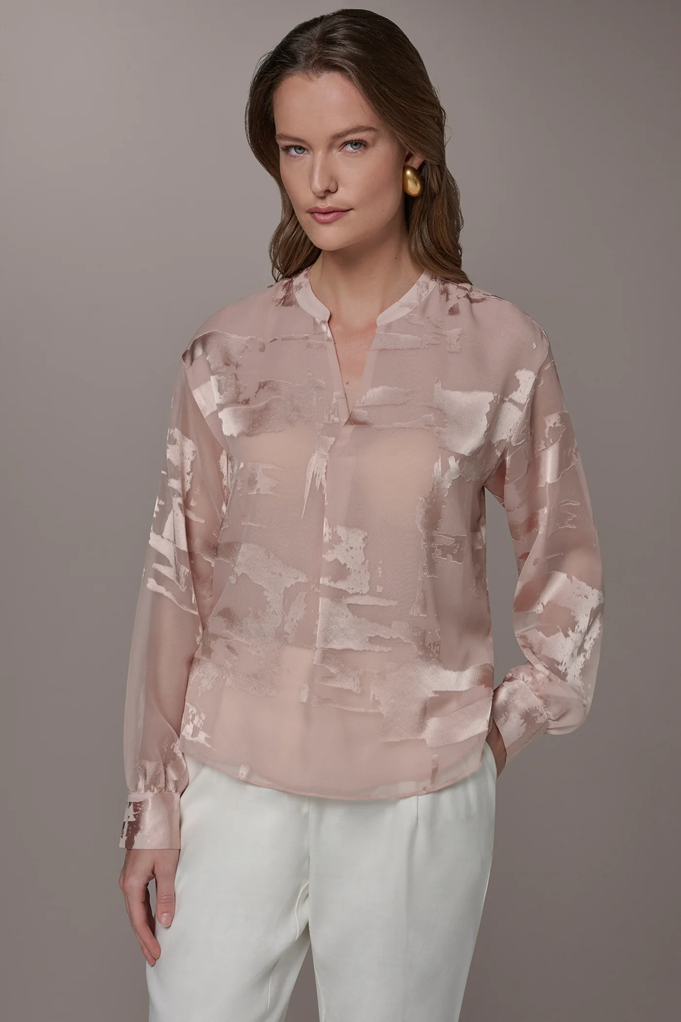 ABSTRACT BURNOUT BLOUSE - VXVOV