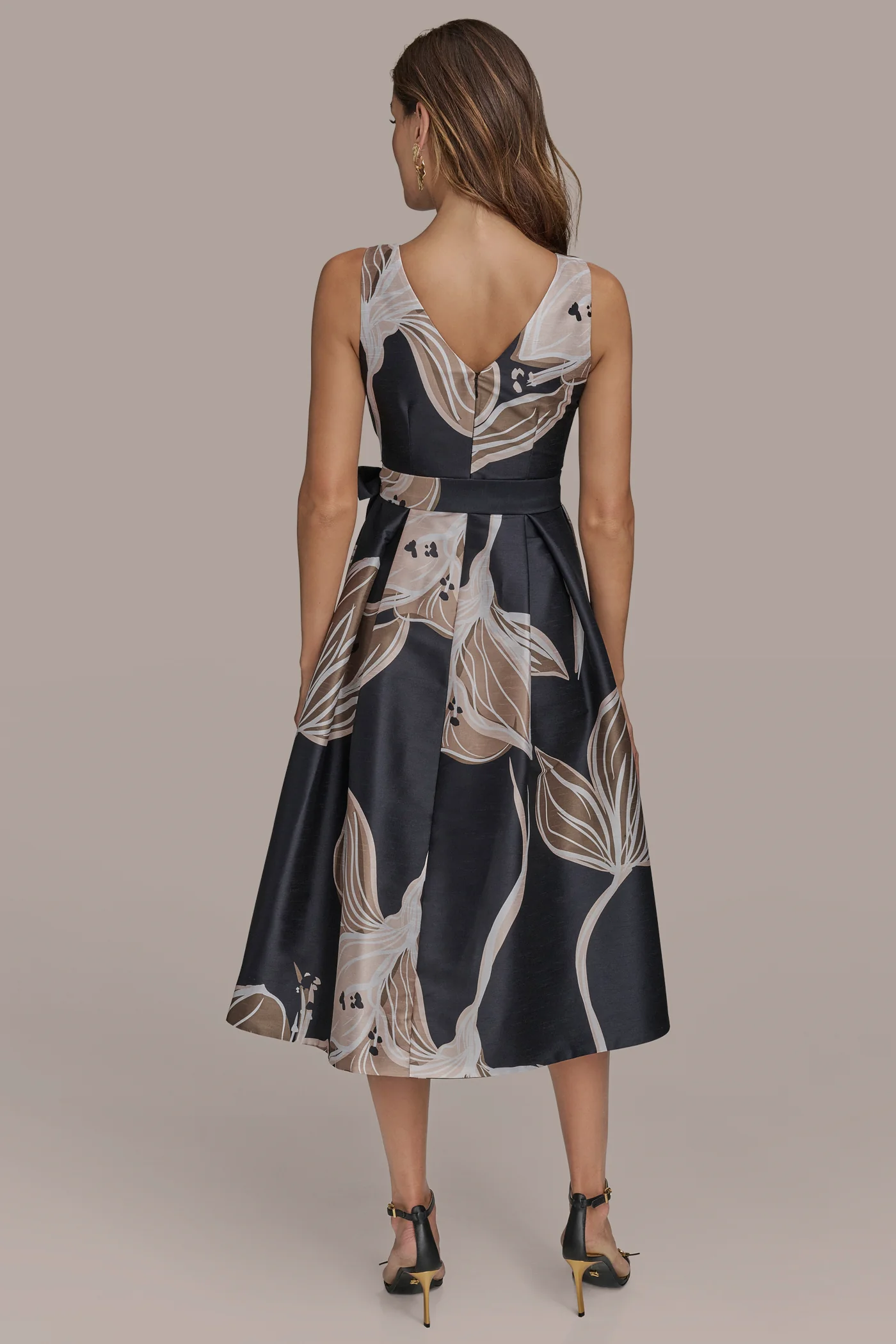 FLORAL SLEEVELESS MIDI WRAP DRESS - VXVOV