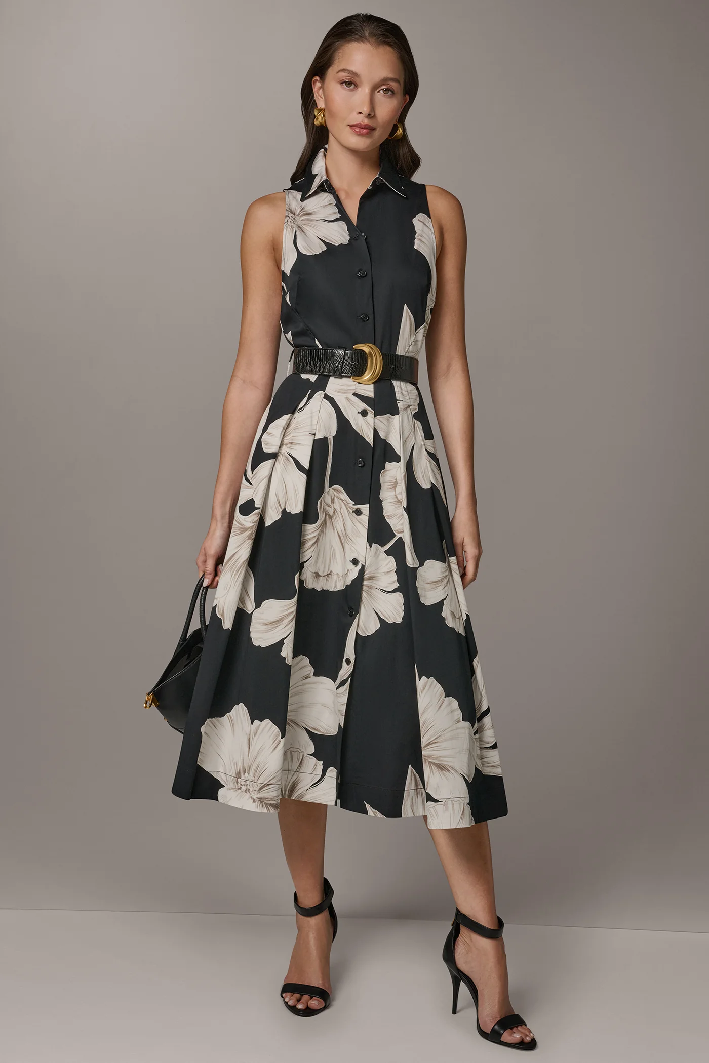 SLEEVELESS MIDI HALTER SHIRT DRESS - VXVOV