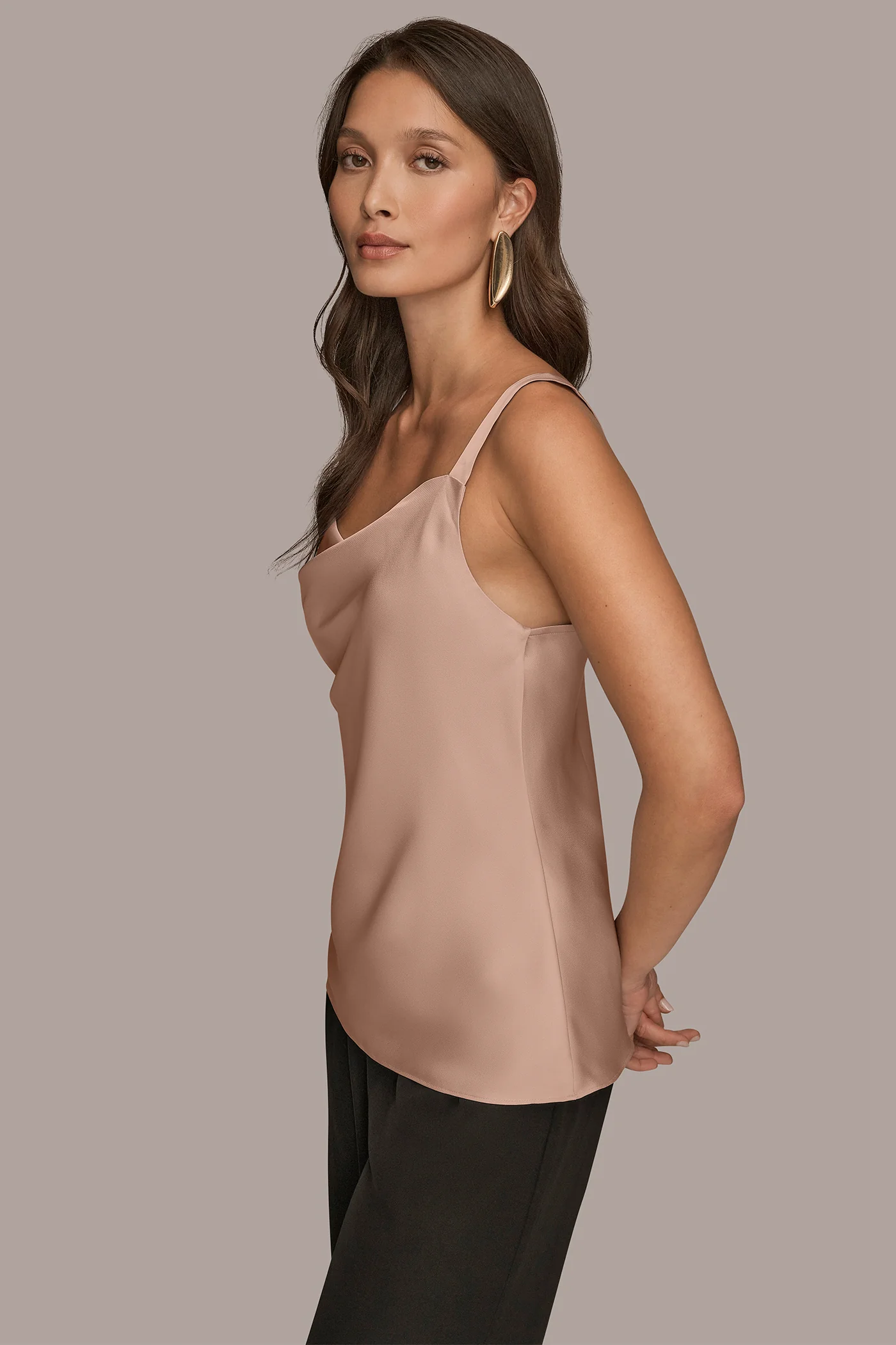 SATIN COWL-NECK CAMISOLE - VXVOV