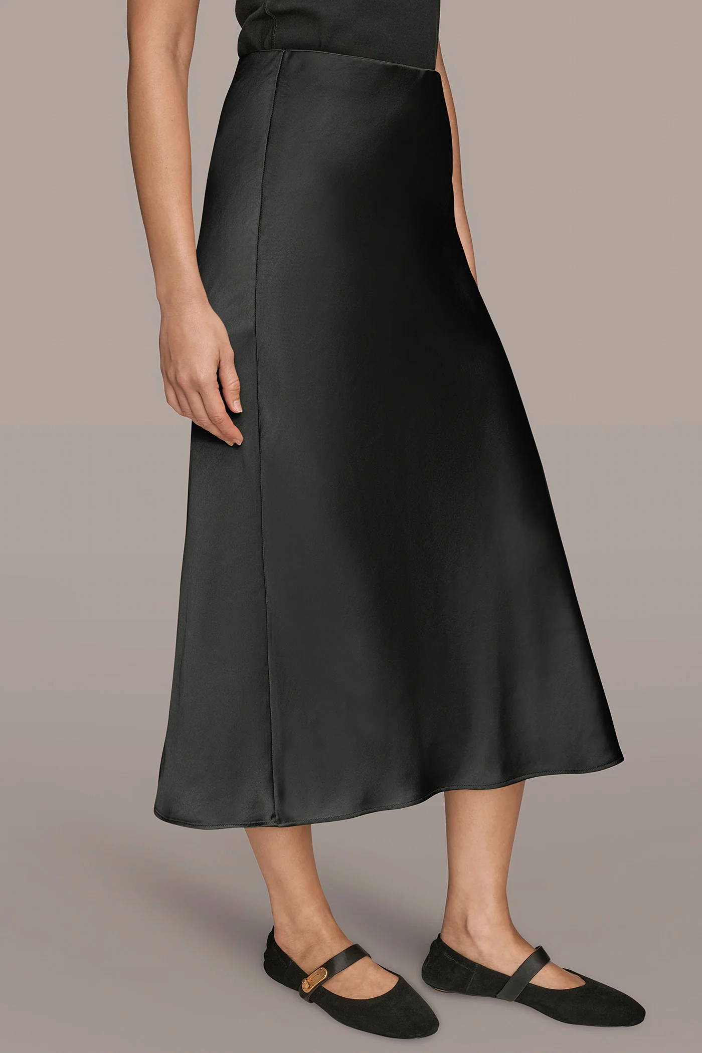 SATIN MIDI A-LINE SKIRT - VXVOV