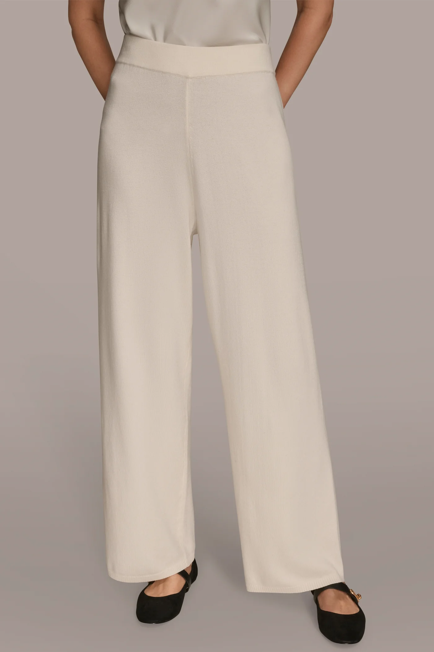HIGH-RISE WIDE-LEG SWEATER ANKLE PANT - VXVOV