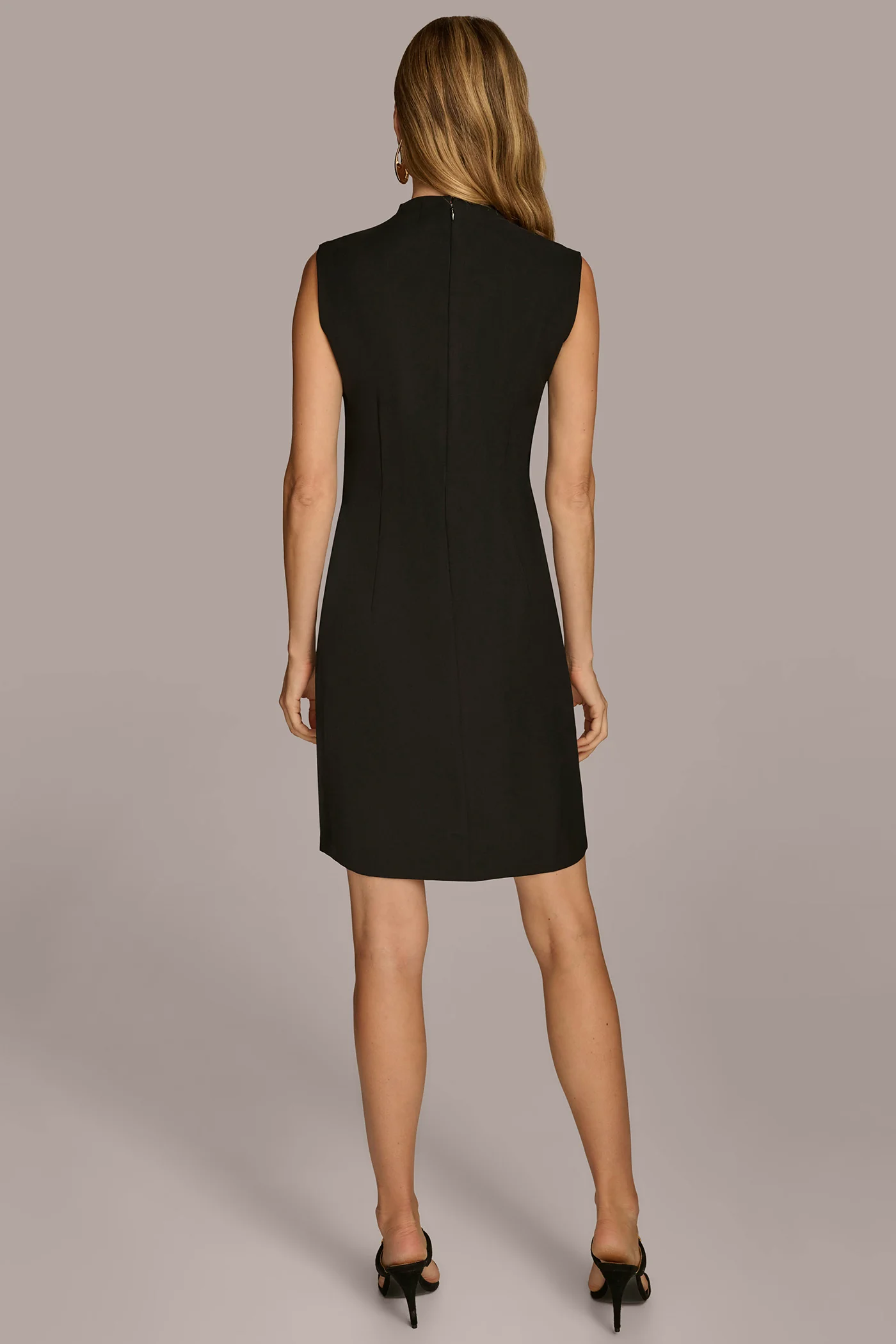 MOCK NECK DRESS WITH SIDE BELT - VXVOV