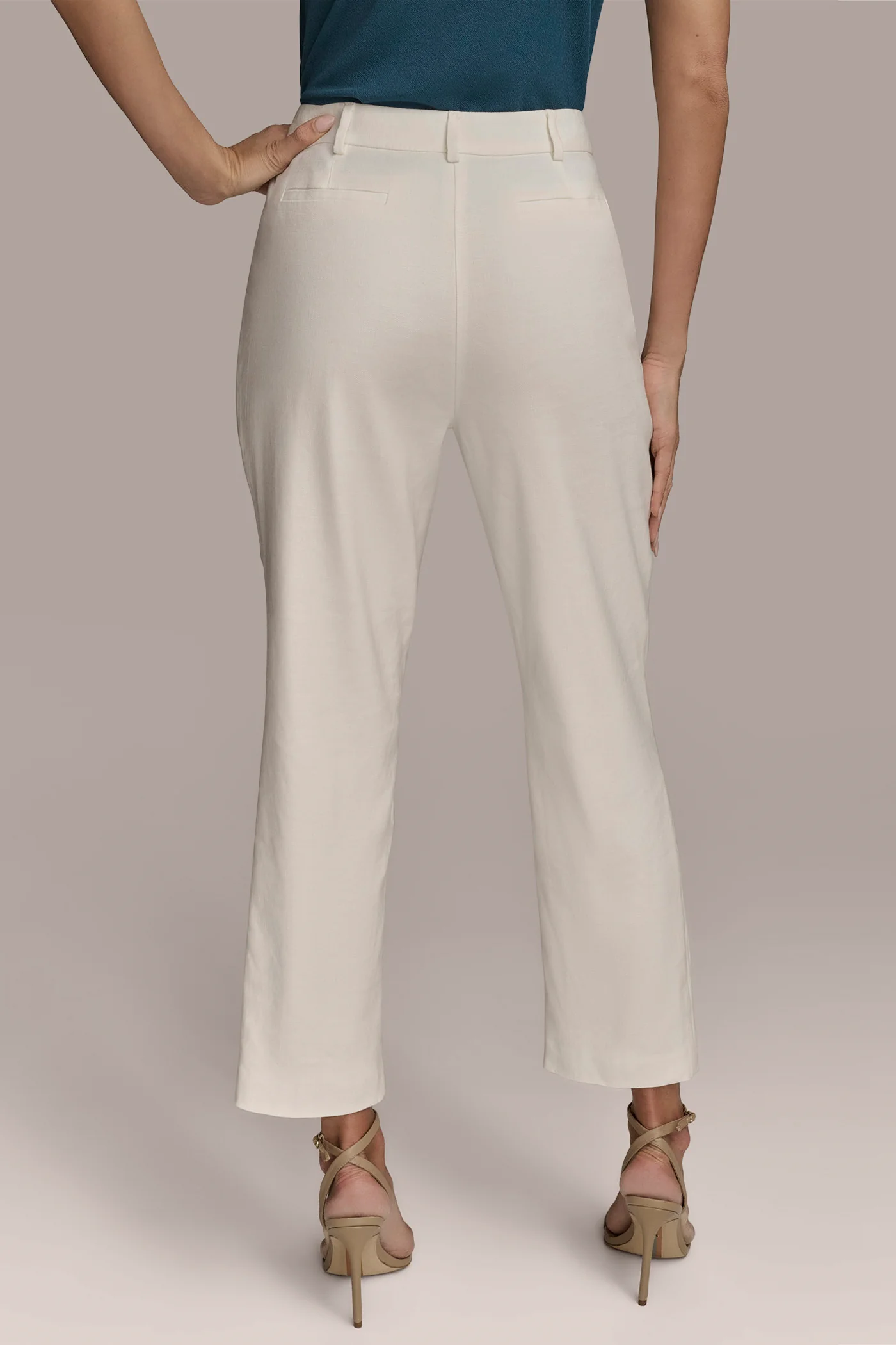 LINEN-BLEND STRAIGHT LEG PANT - VXVOV