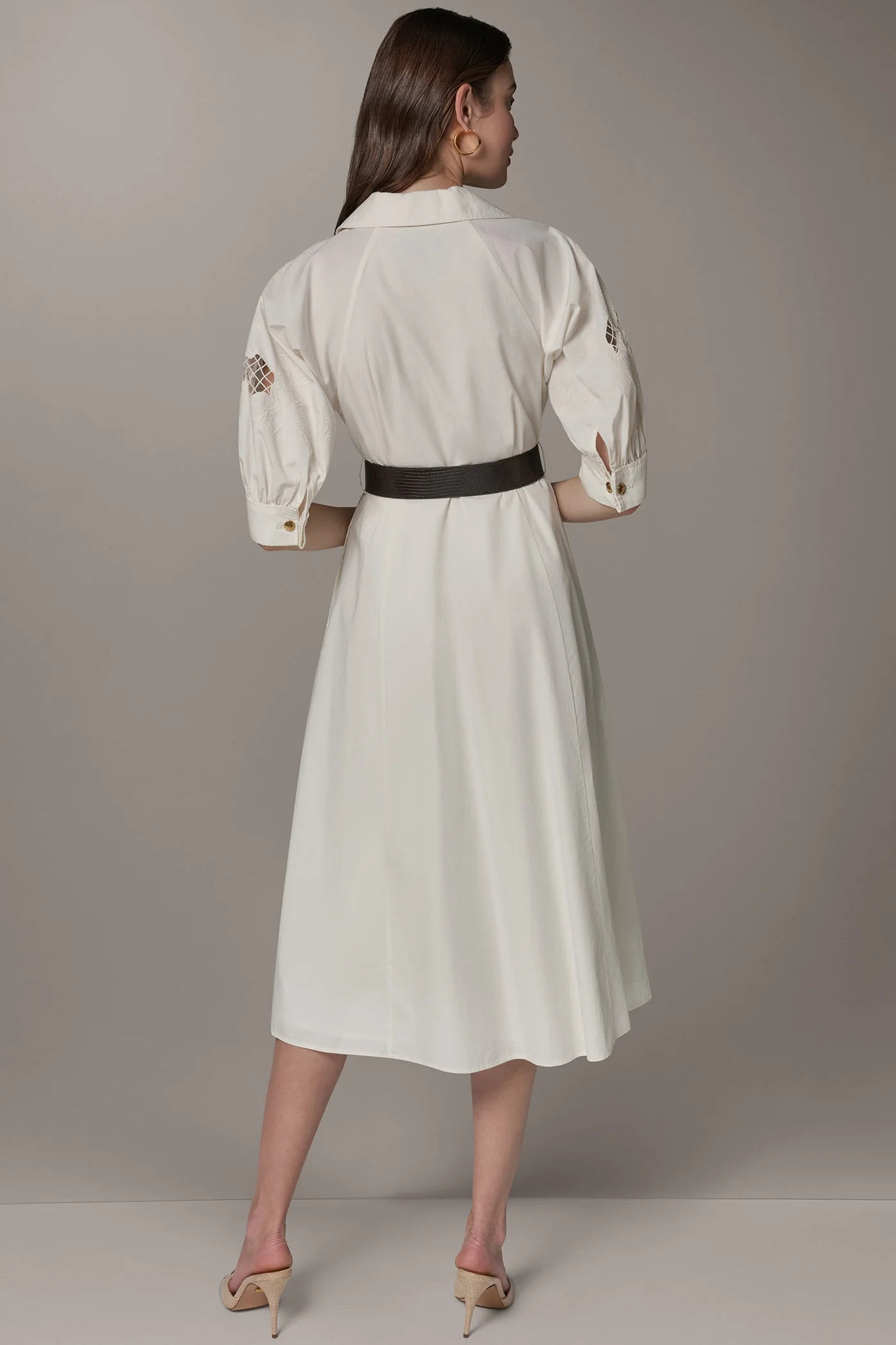PUFF SLEEVE MIDI SHIRT DRESS - VXVOV