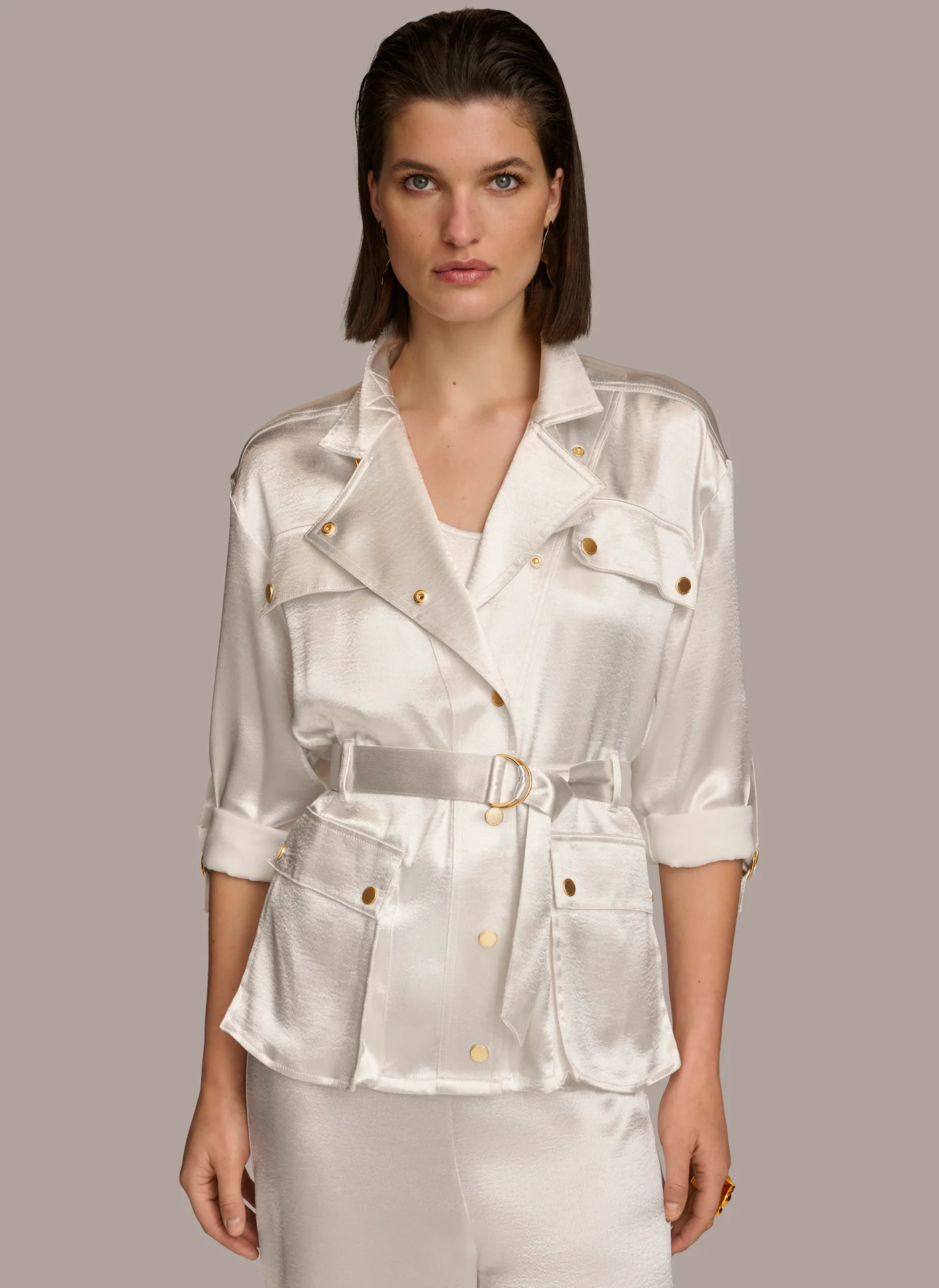 ROLL SLEEVE BELTED JACKET - VXVOV