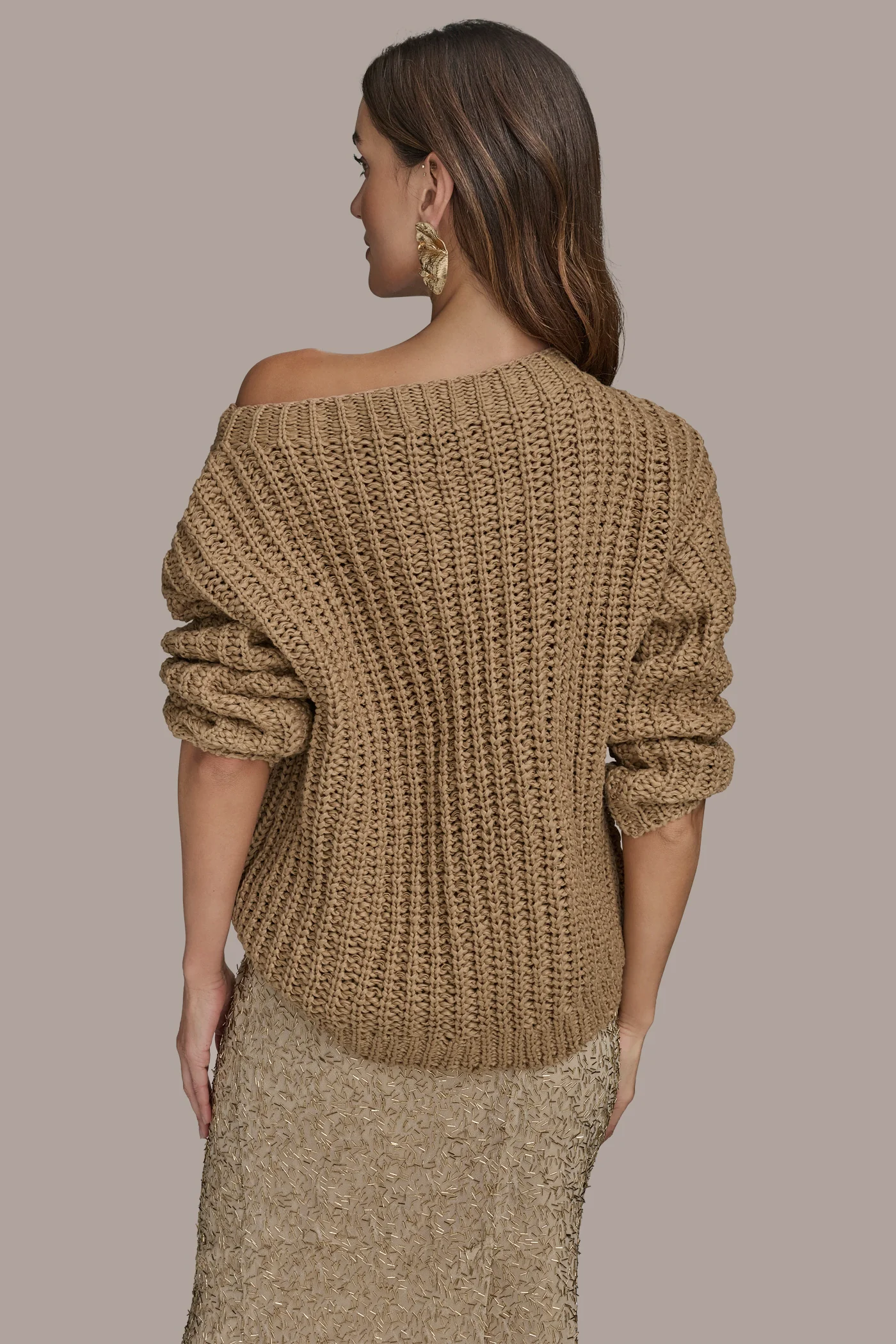 OPEN STITCH DOLMAN SWEATER - VXVOV