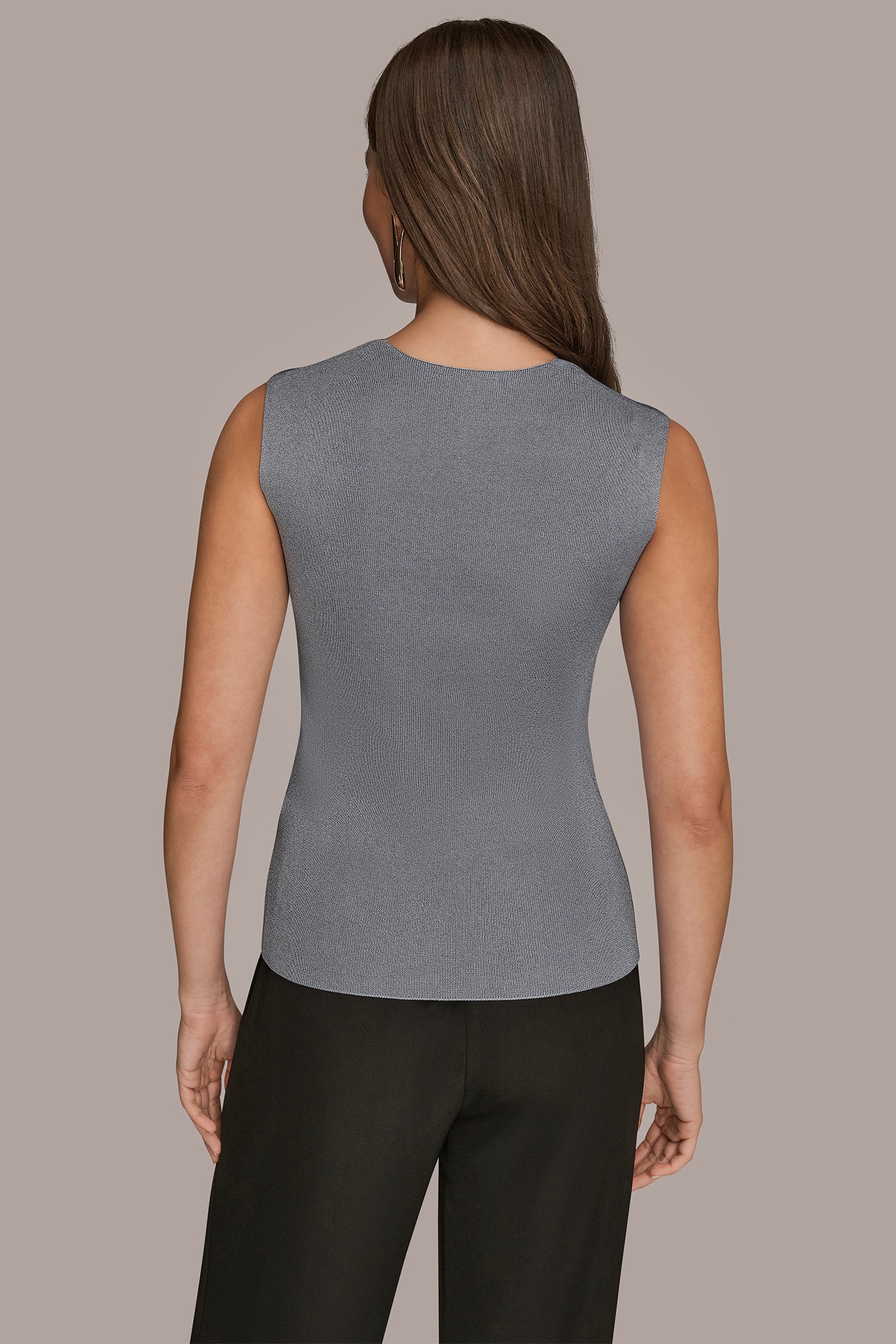 SLEEVELESS METALLIC SWEATER - VXVOV