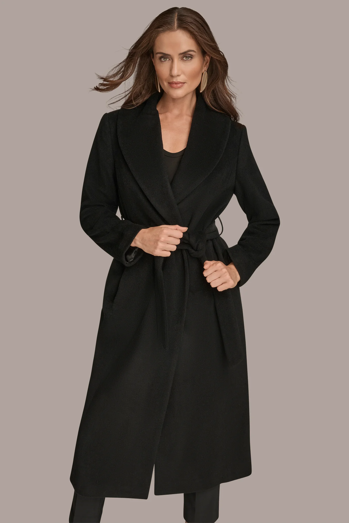 SHAWL-COLLAR BELTED COAT - VXVOV