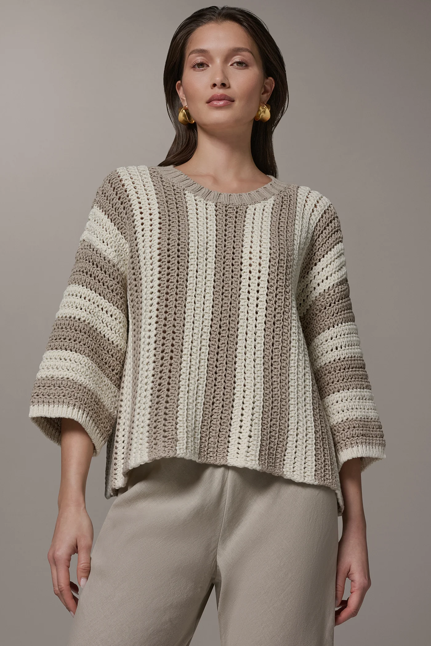 CREW NECK ELBOW SLEEVE SWEATER - VXVOV