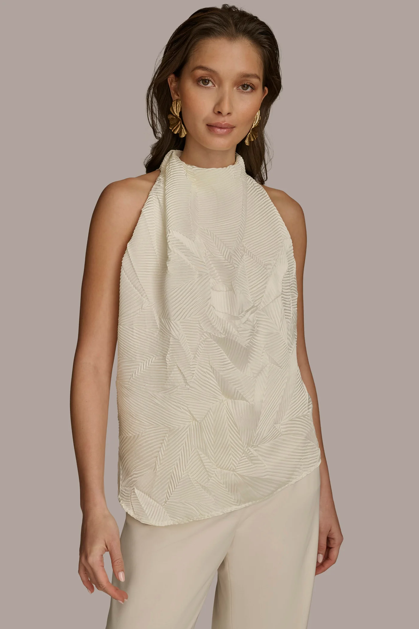 TEXTURED TOP WITH ANGLED HEM - VXVOV