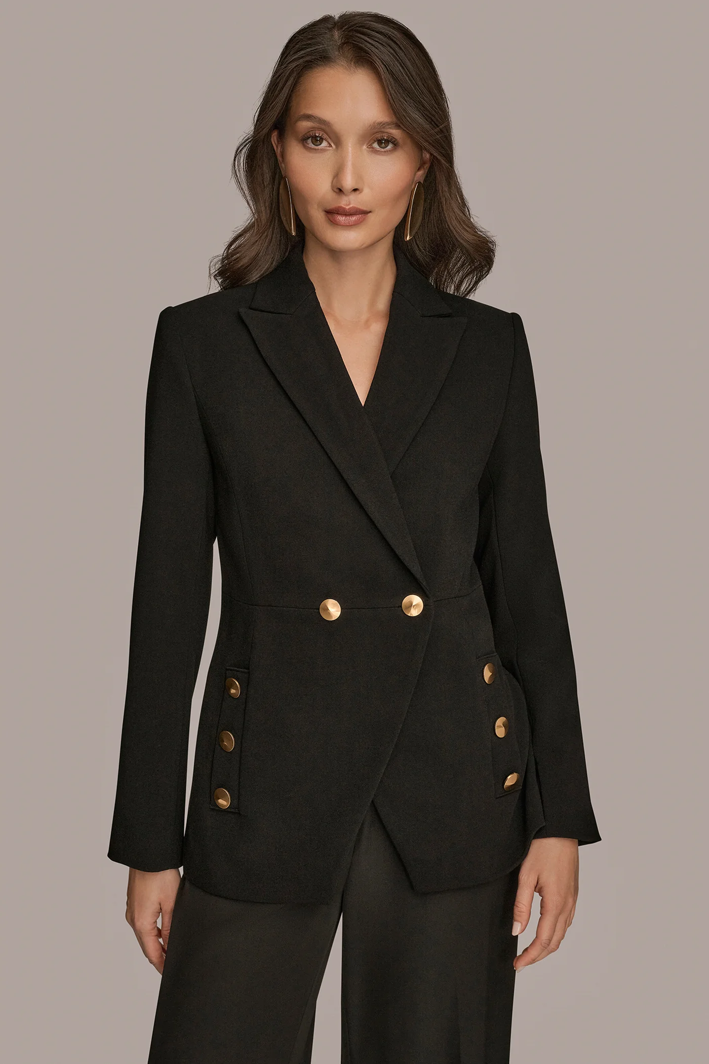 DOUBLE-BREASTED BUTTON-DETAILED BLAZER - VXVOV