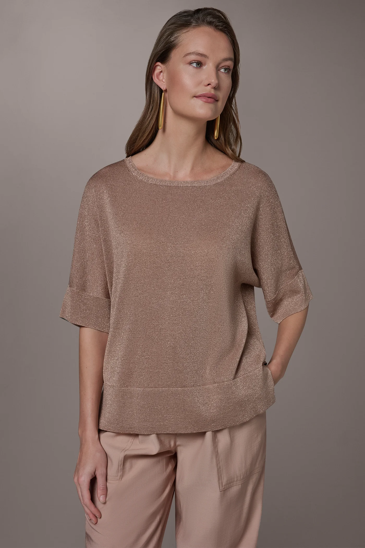 METALLIC WIDE CUFF SWEATER - VXVOV