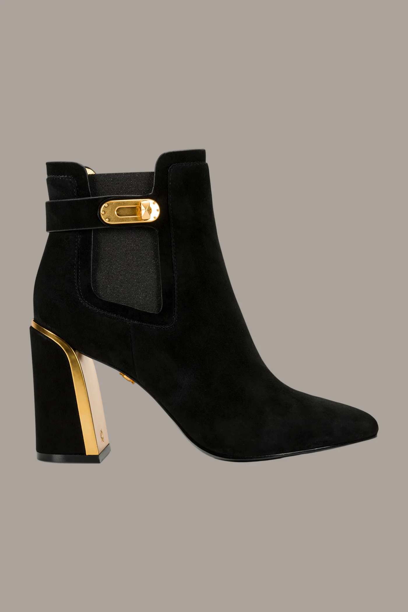 RAINE SUEDE GOLD-TRIMMED CHELSEA BOOTIE - VXVOV