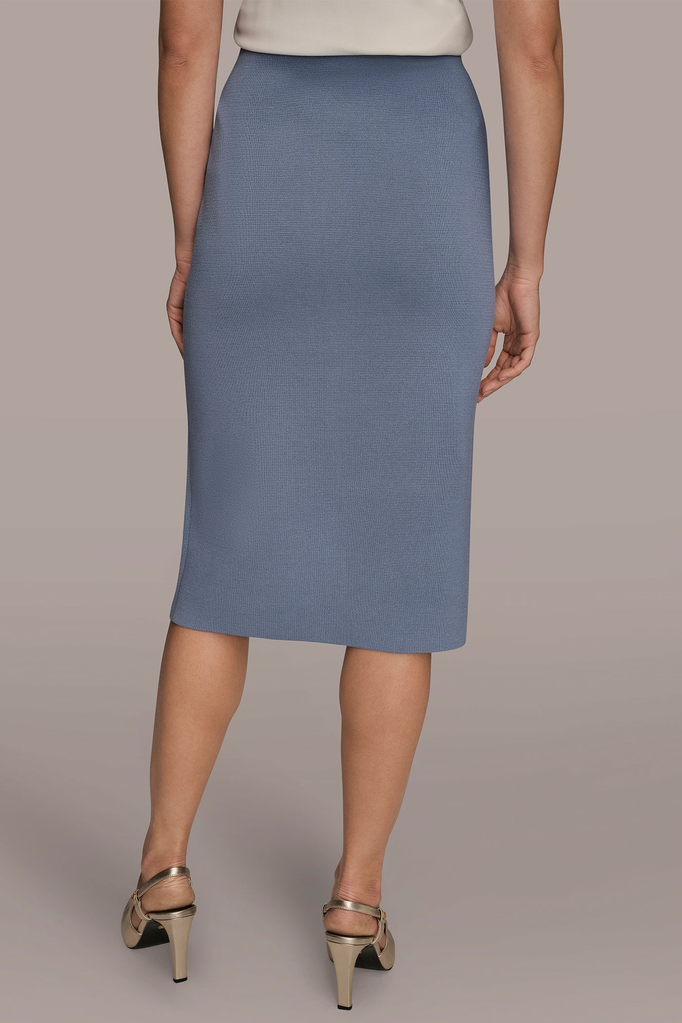 BUTTON-DETAILED MIDI PENCIL SKIRT - VXVOV