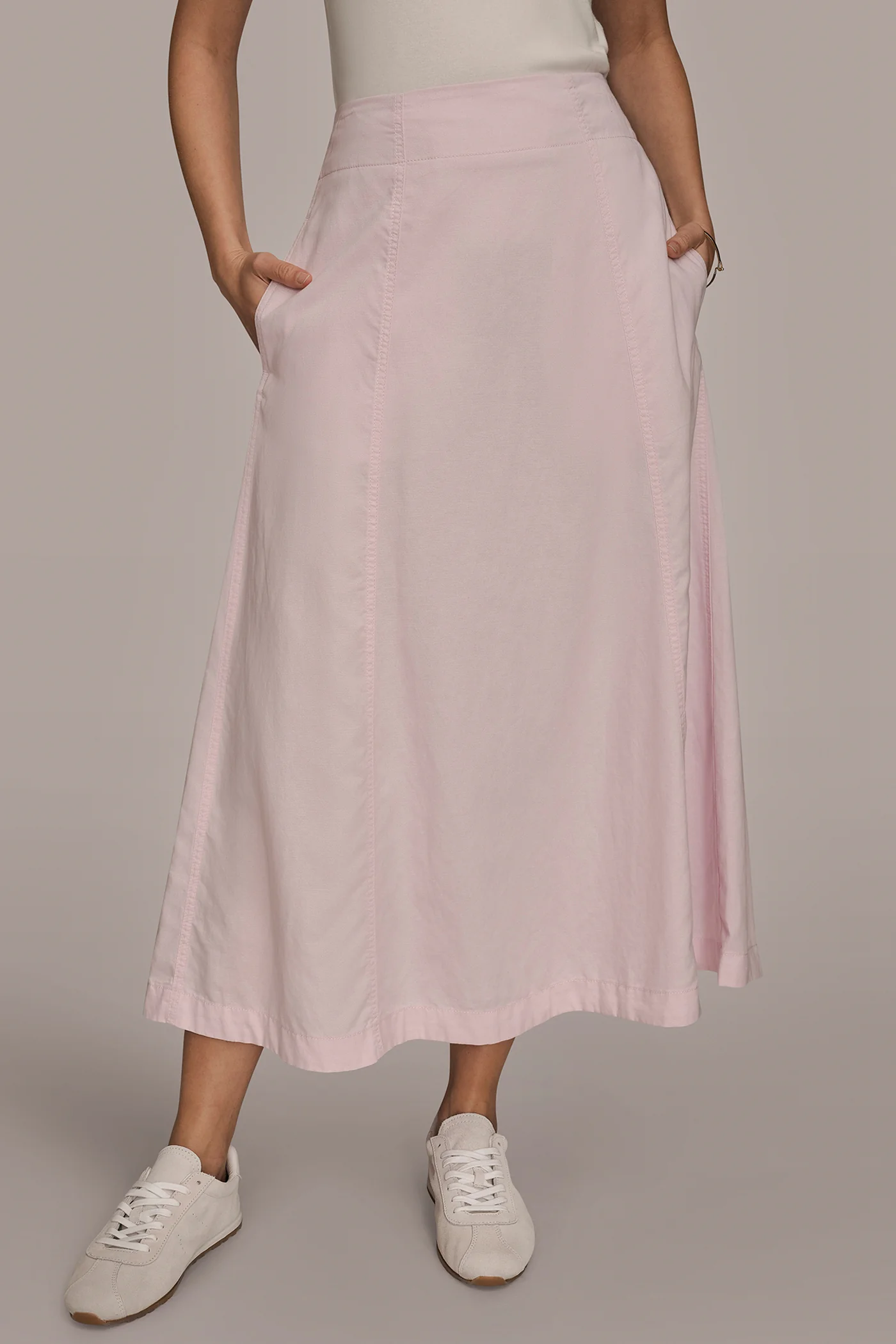 BRUSHED MIDI PANEL TRUMPET SKIRT - VXVOV