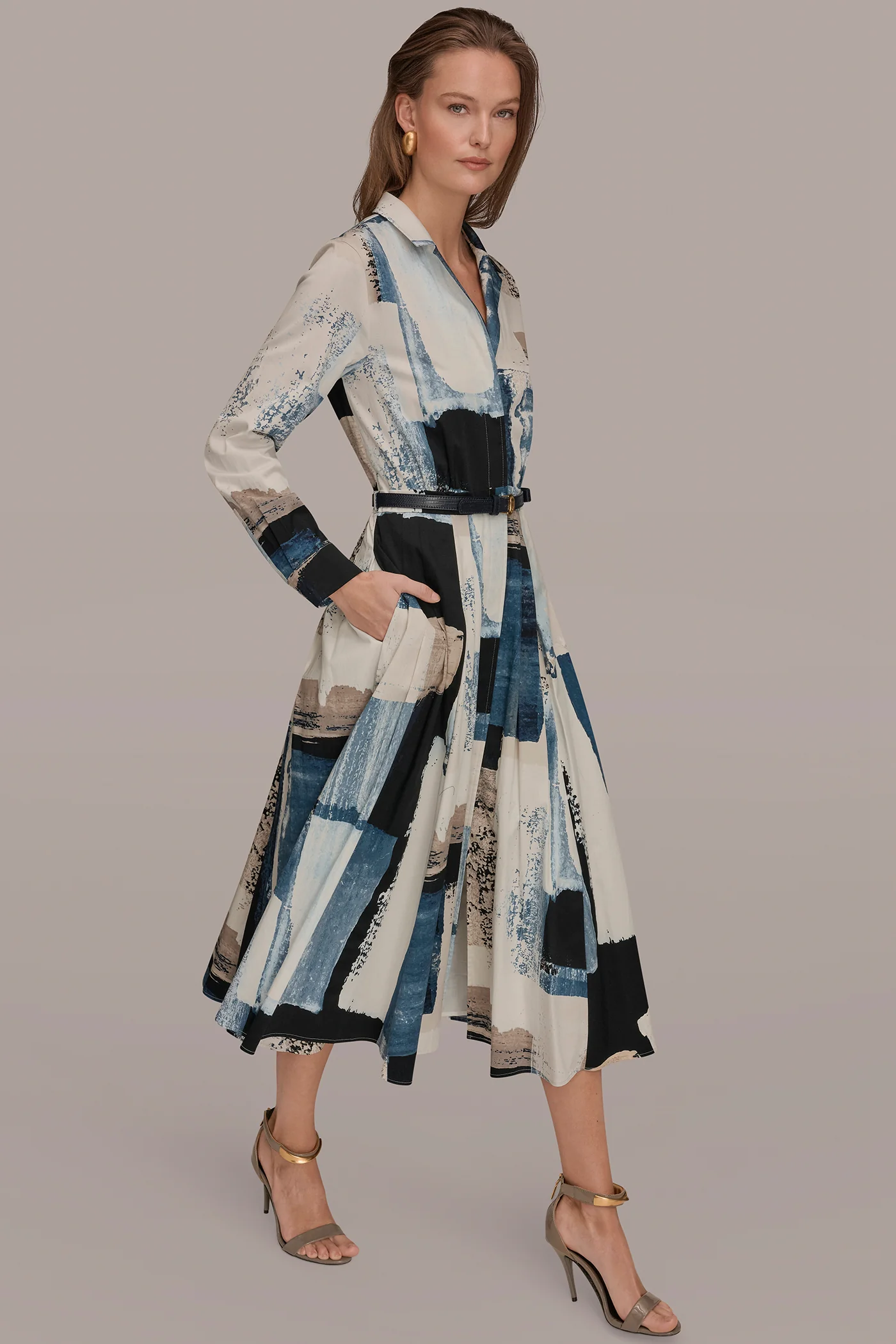 LONG SLEEVE BUTTON FRONT DRESS - VXVOV