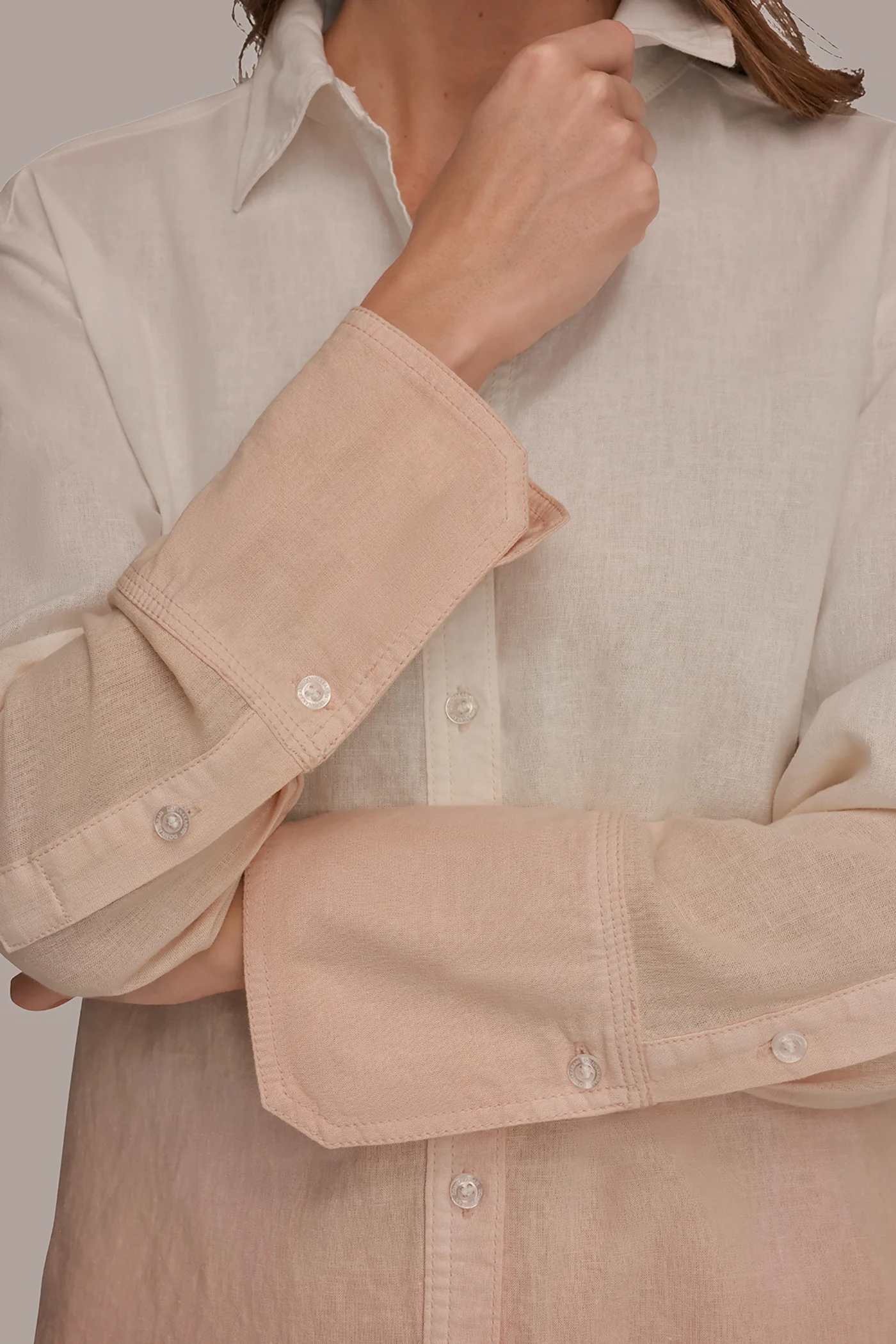 LINEN-BLEND DIP-DYED STRIPED SHIRT - VXVOV