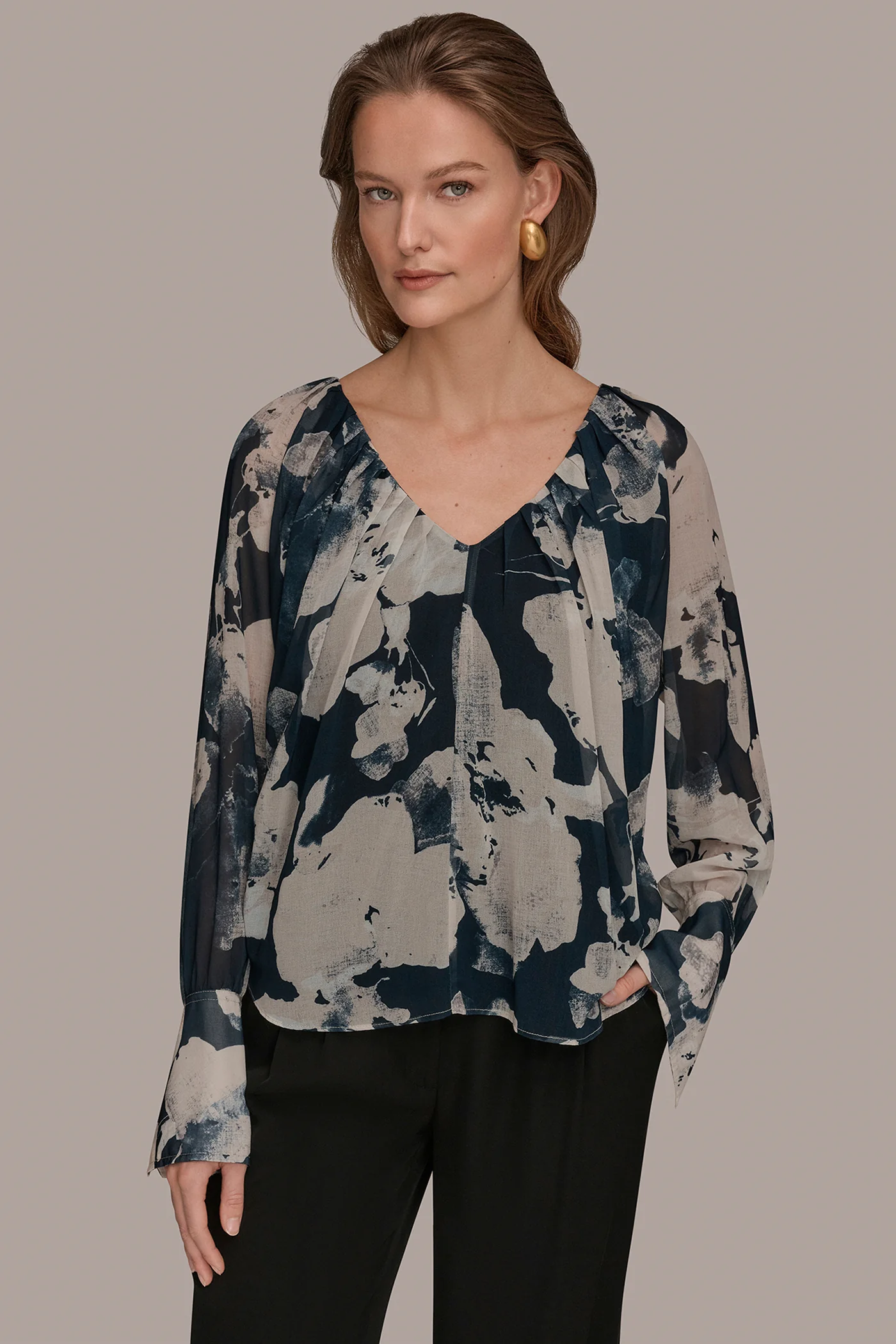 PRINTED CHIFFON TOP - VXVOV