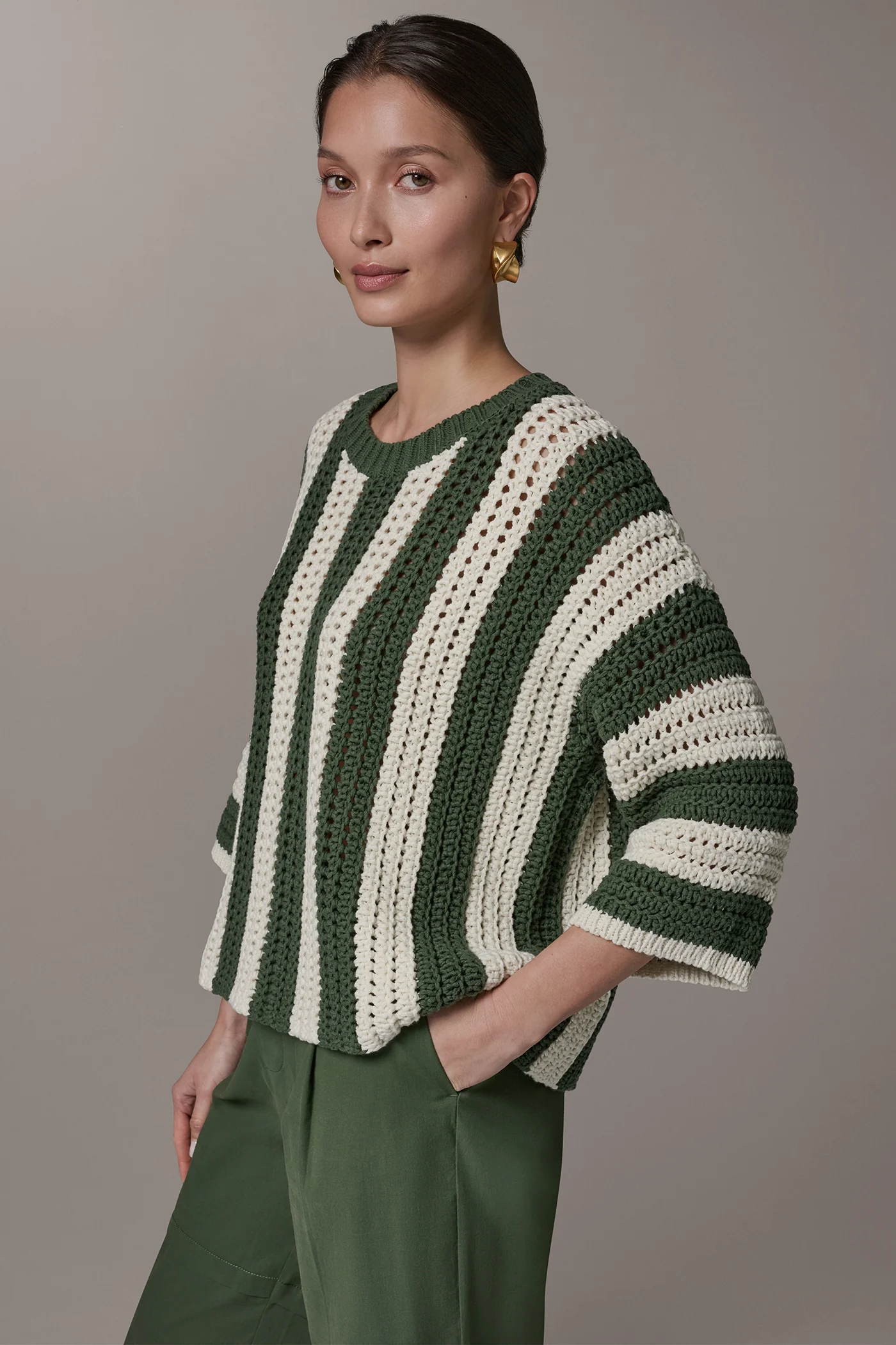 CREW NECK ELBOW SLEEVE SWEATER - VXVOV