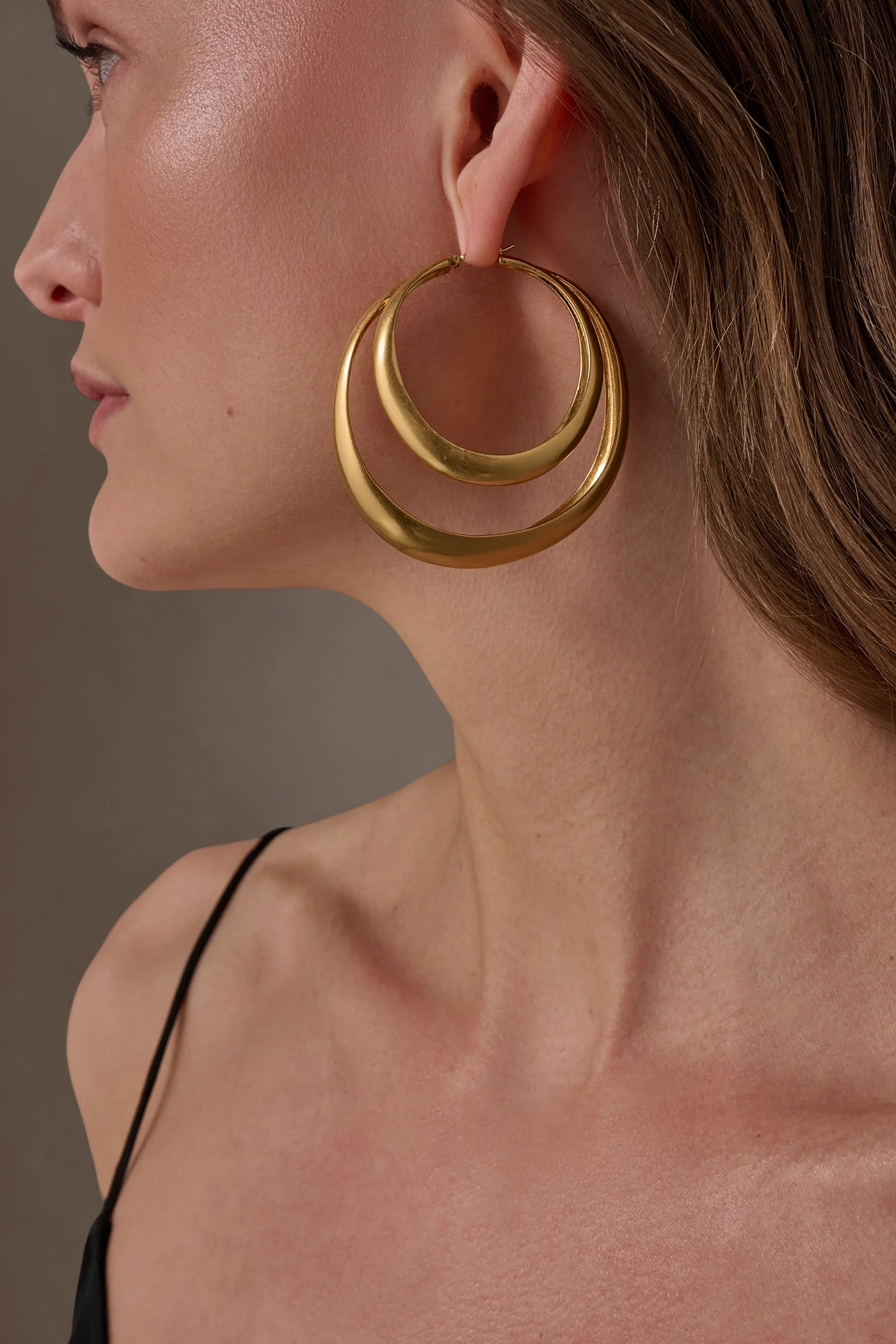 ORGANIC MOLTEN MULTI ROW HOOP EARRING - VXVOV