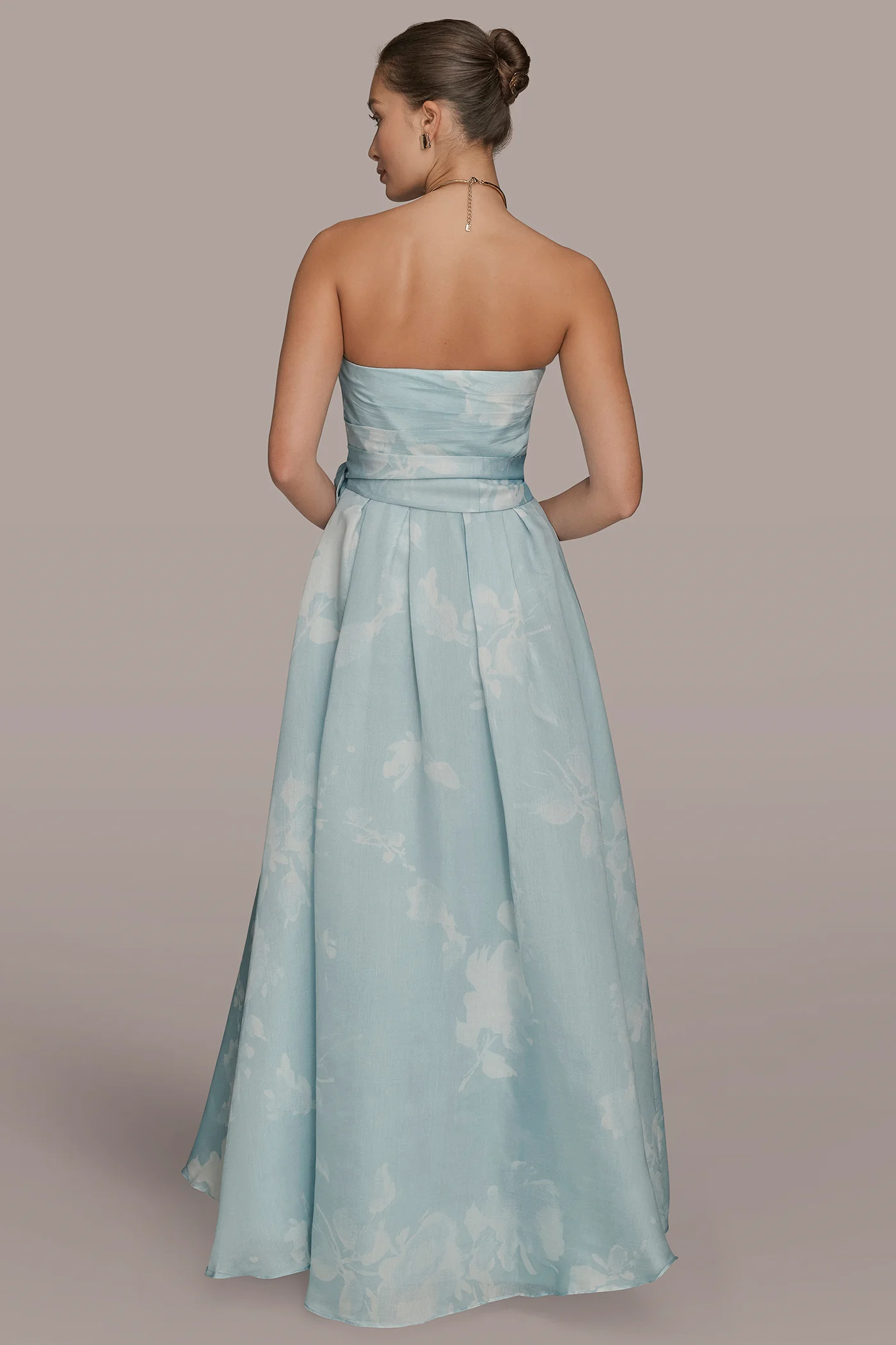 ORGANZA FLORAL STRAPLESS BALL GOWN - VXVOV