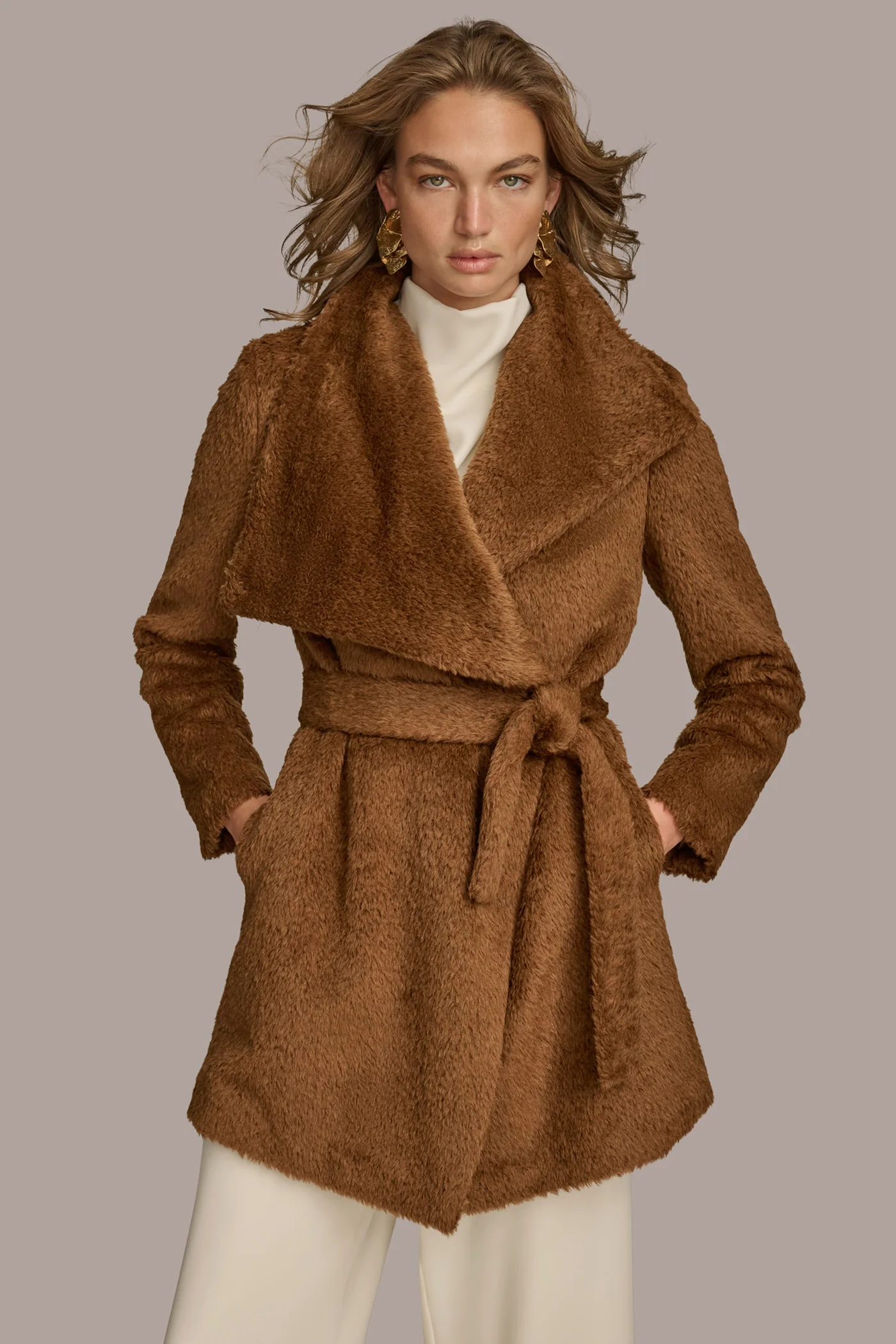 Belted Wool Wrap Coat - VXVOV