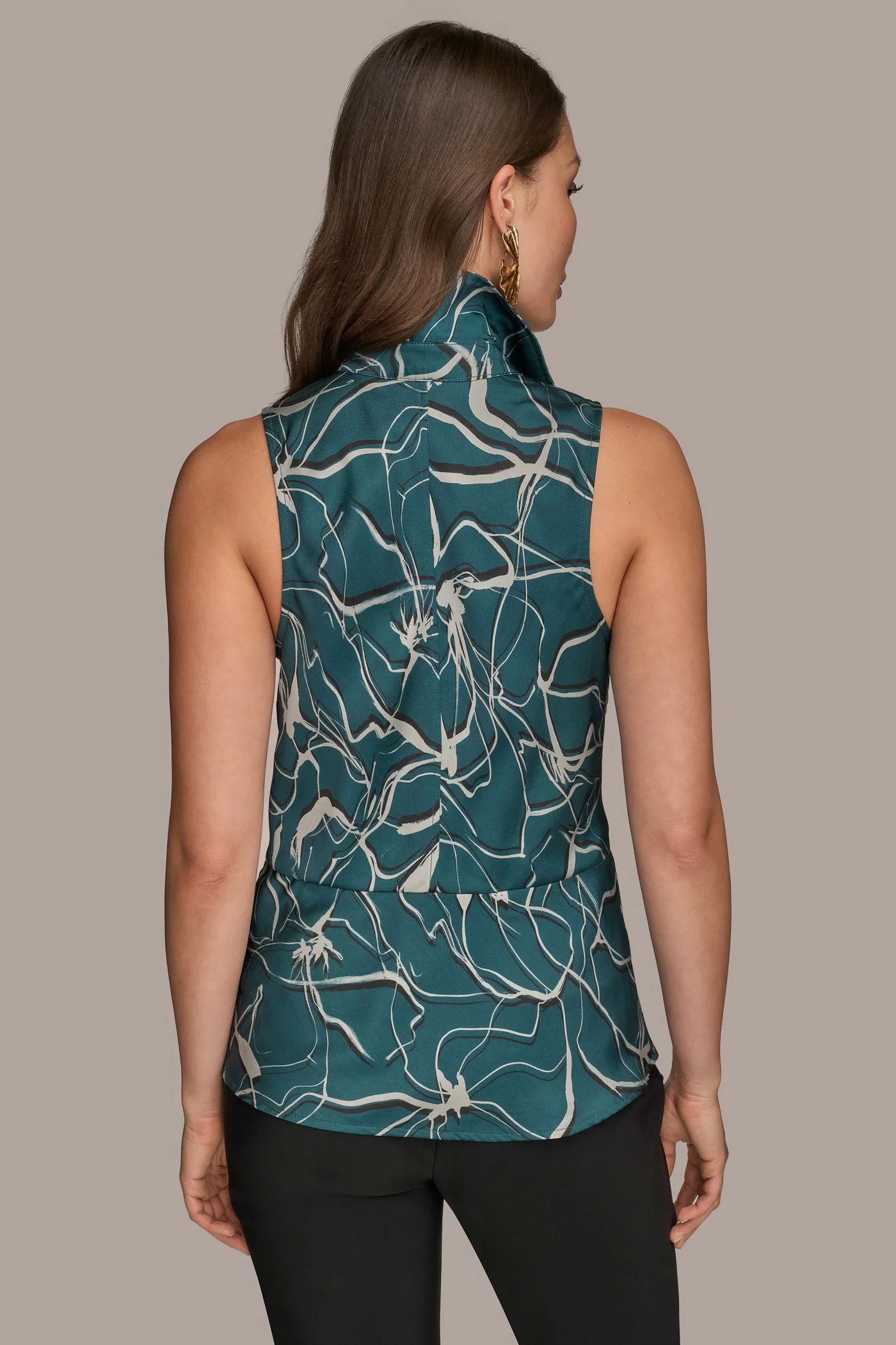PRINTED SLEEVELESS BUCKLE TOP - VXVOV