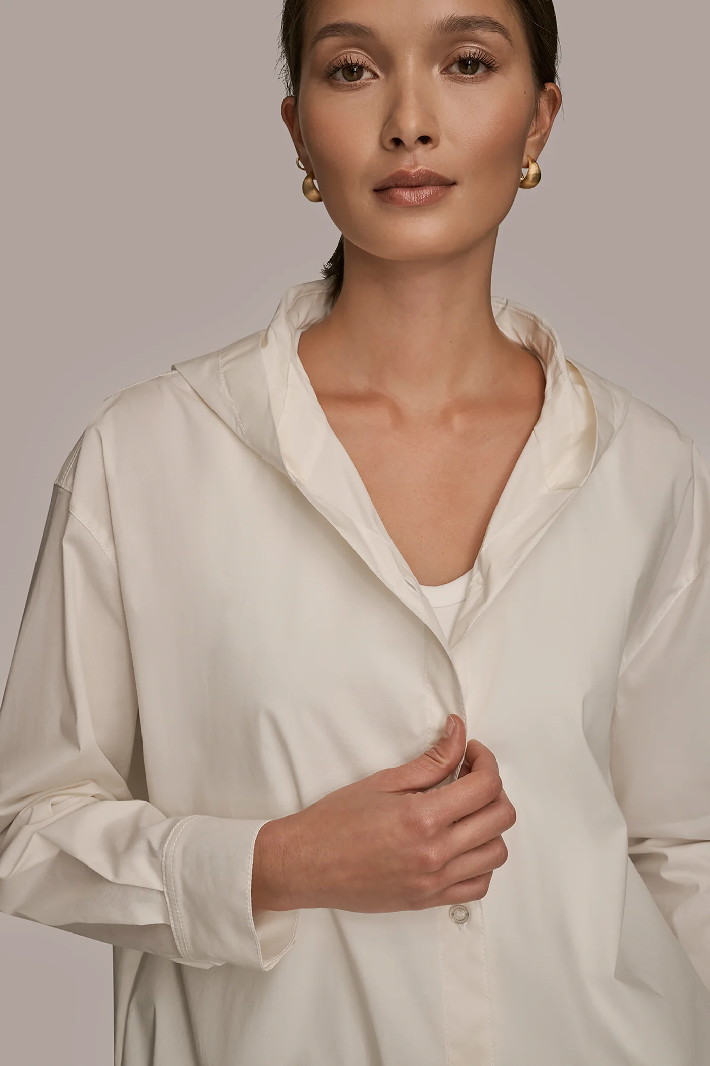 HOODED BUTTON-DOWN SHIRT - VXVOV