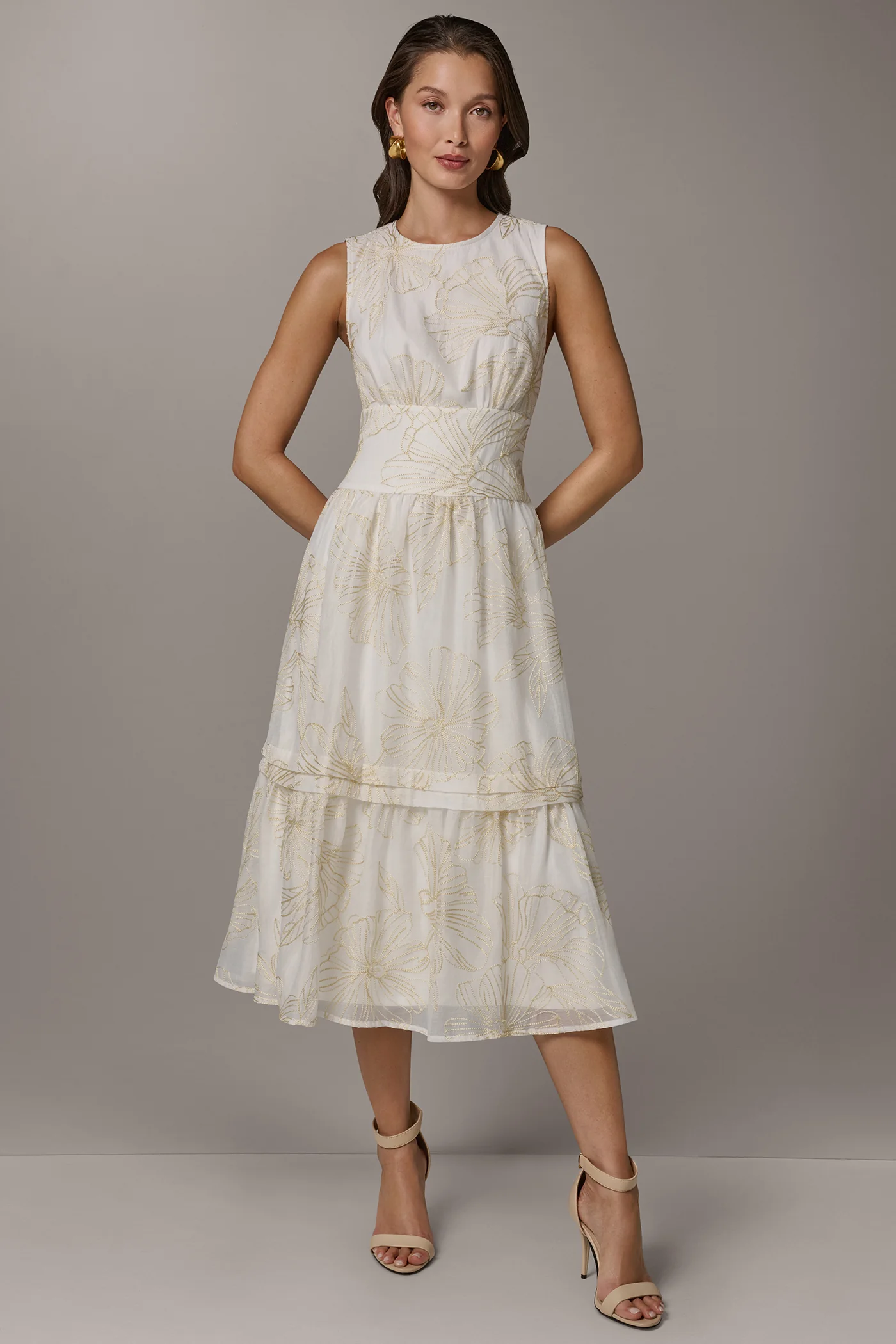 SLEEVELESS CUTOUT MIDI A-LINE DRESS - VXVOV