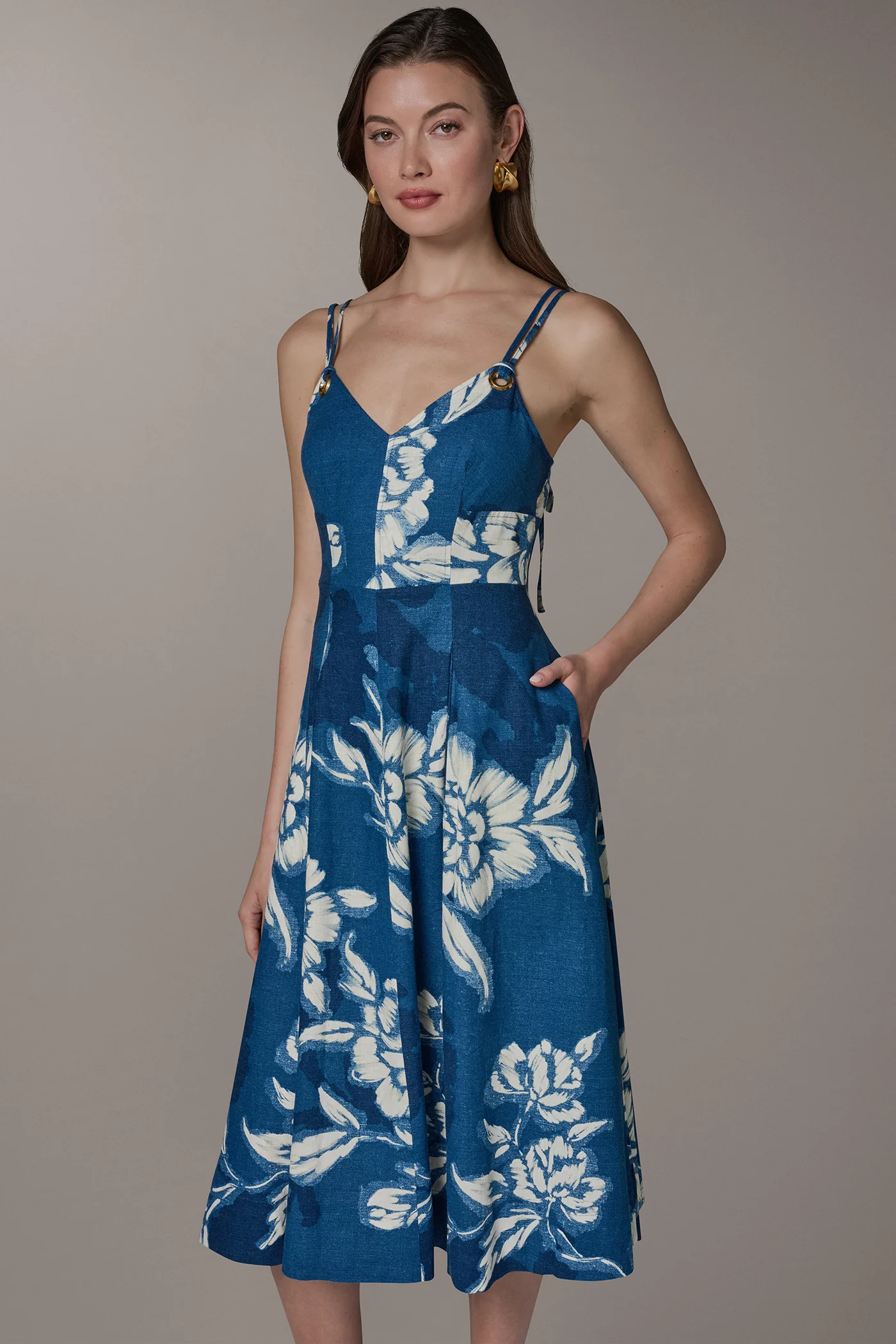 SLEEVELESS MIDI FIT AND FLARE DRESS - VXVOV