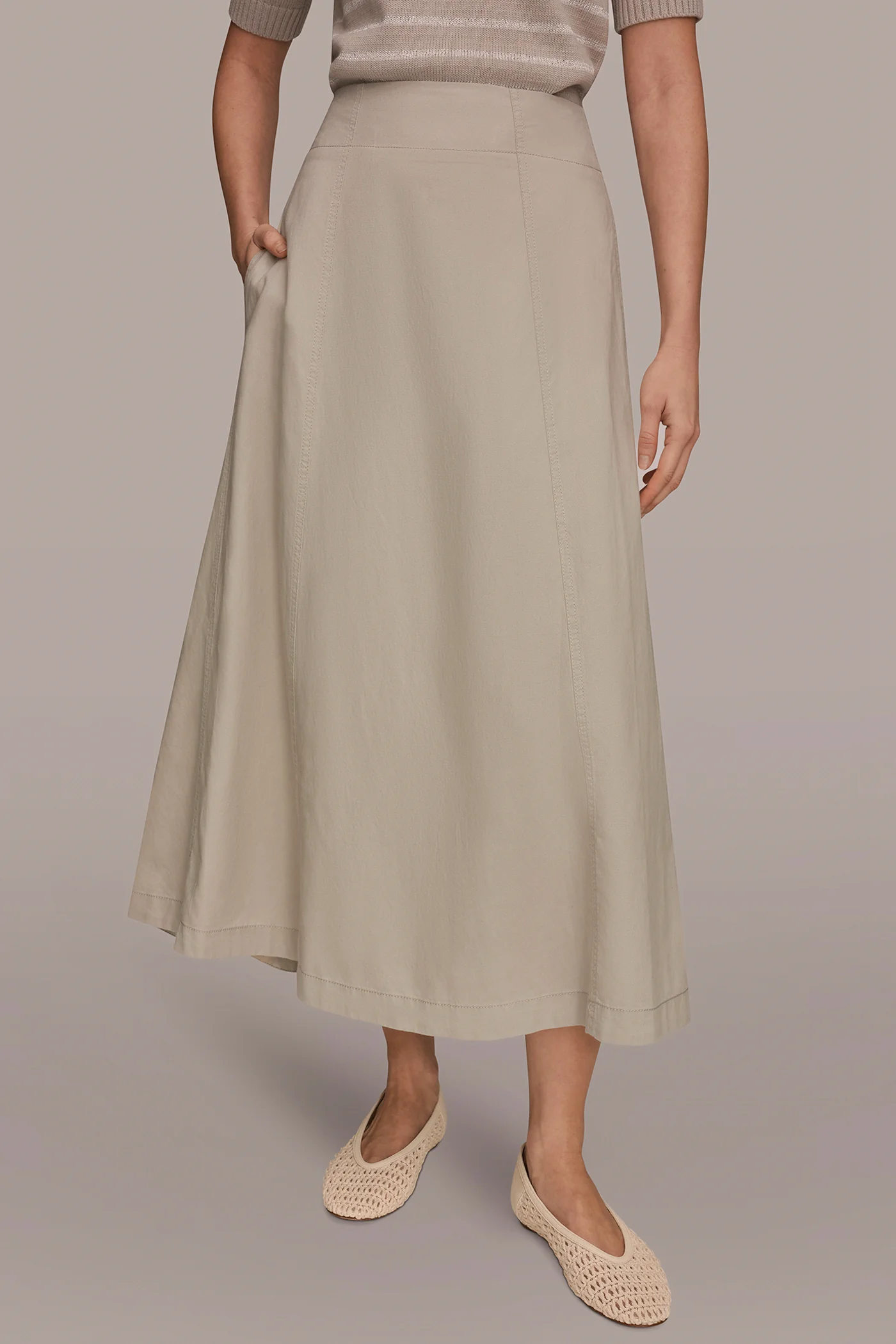 MIDI A-LINE PANEL SKIRT - VXVOV