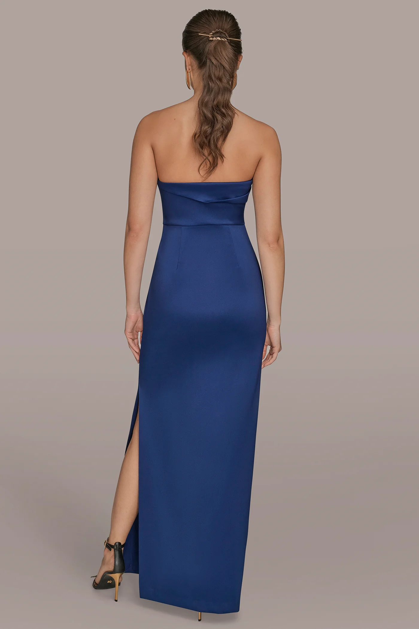 MIKADO STRAPLESS HIGH-SPLIT GOWN - VXVOV