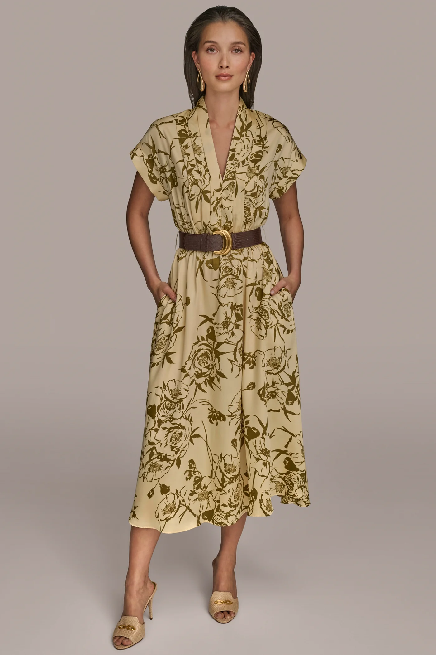 FLORAL SHORT SLEEVE MIDI DRESS - VXVOV